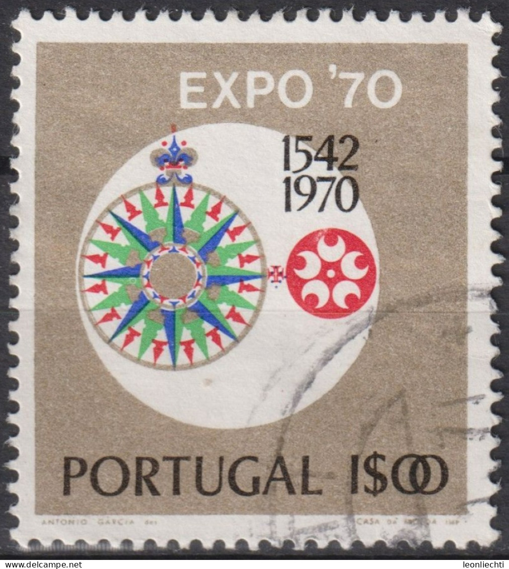 1970 Portugal ° Mi:PT 1105, Sn:PT 1073, Yt:PT 1086, Expo '70", Osaka, Compass Rose - Gebraucht