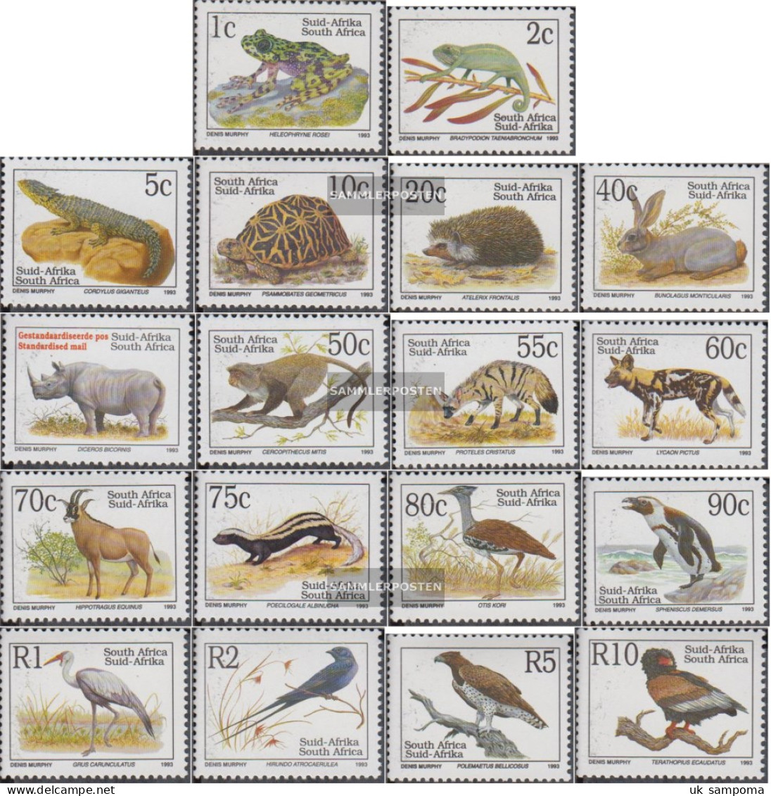 South Africa 890I A-907I A (complete Issue) Unmounted Mint / Never Hinged 1993 Threatened Animals - Unused Stamps