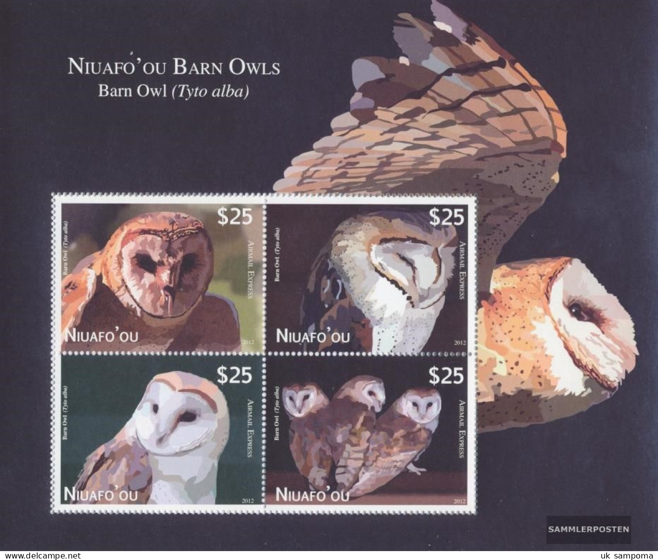 Niuafo Ou - Island Block44 (complete Issue) Unmounted Mint / Never Hinged 2012 Schleiereule - Isla  Del Príncipe Eduardo