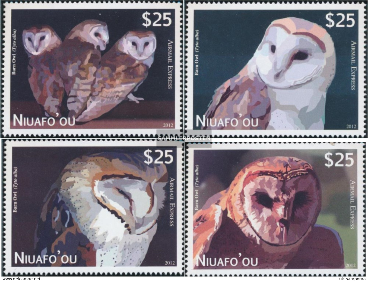 Niuafo Ou - Island 475-478 (complete Issue) Unmounted Mint / Never Hinged 2012 Schleiereule - Isla  Del Príncipe Eduardo