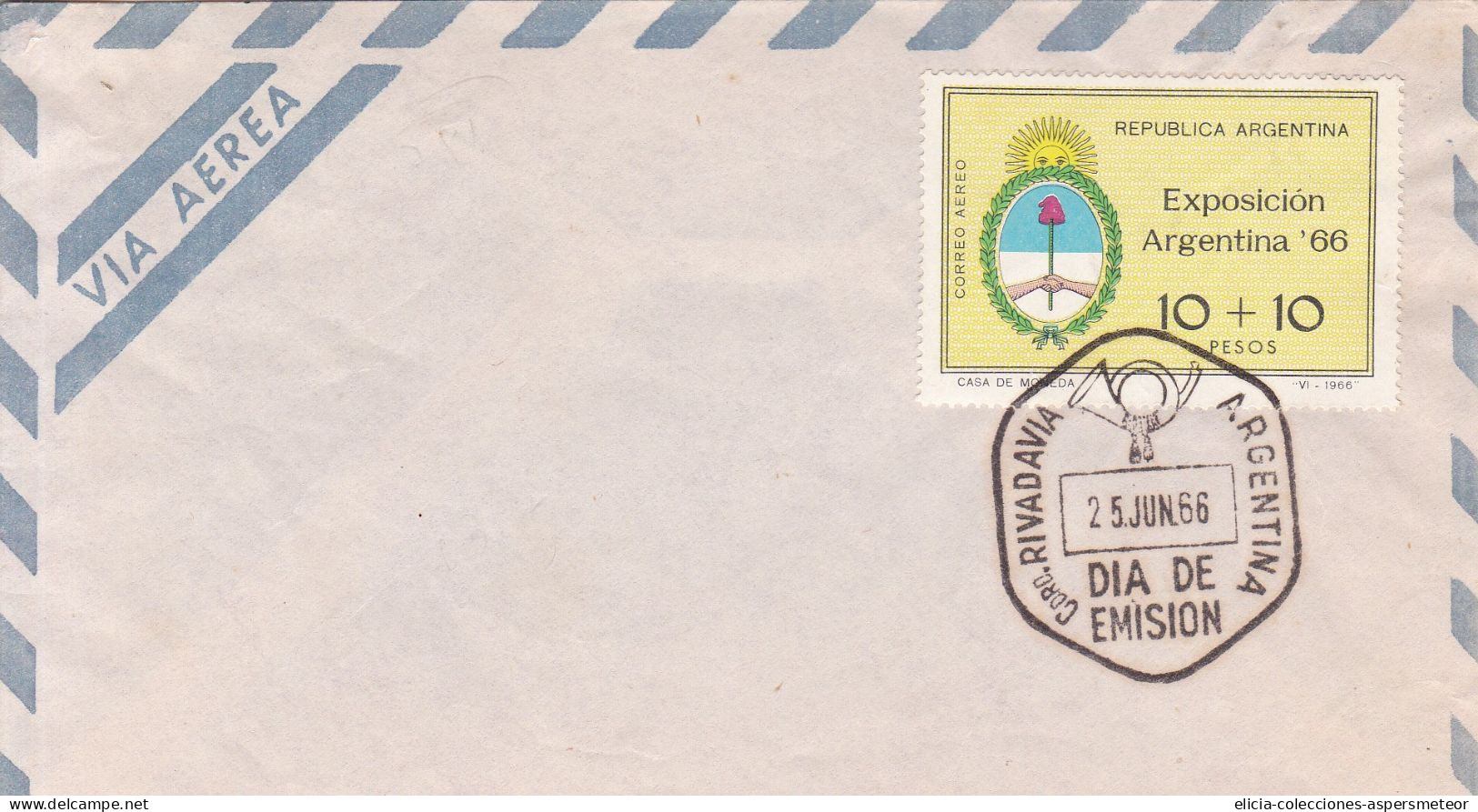 Argentina - 1966 - FDC - Argentinian Exposition - Airmail - Caja 30 - FDC