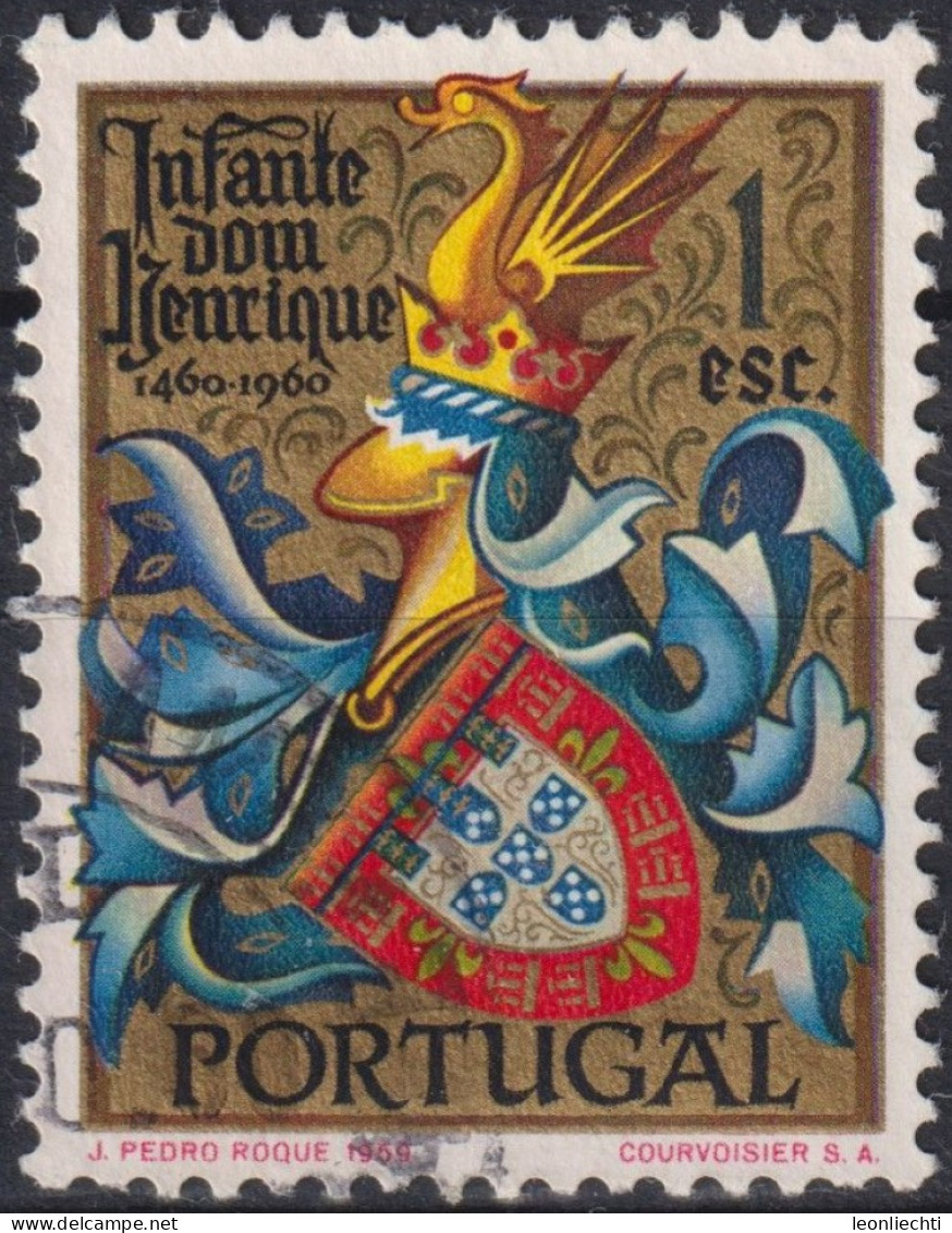 1960 Portugal ° Mi:PT 892, Sn:PT 860, Yt:PT 873, Coat Of Arms Of Henry The Navigator - Usado
