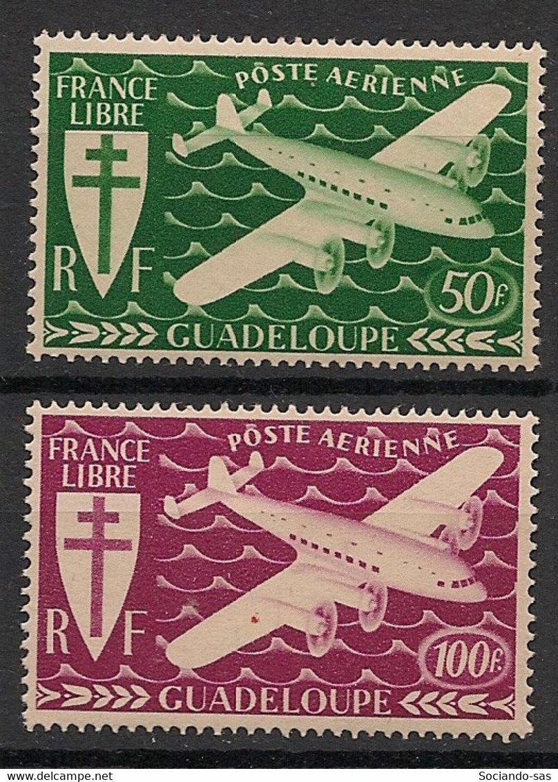 GUADELOUPE - 1945 - Poste Aérienne PA N°YT. 4 Et 5 - Série De Londres - Neuf Luxe ** / MNH / Postfrisch - Airmail
