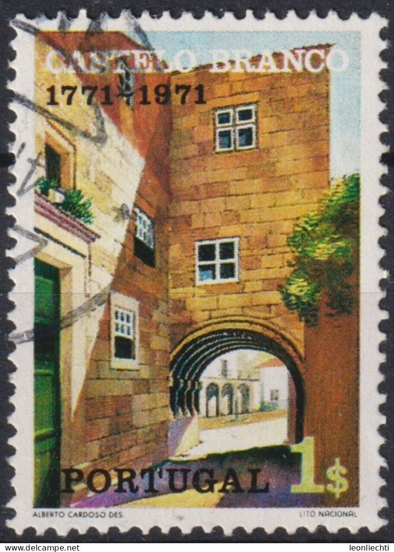 1971 Portugal ° Mi:PT 1143, Sn:PT 1110, Yt:PT 1123, Bicentenary Of Castelo Branco, Town Gate - Usado