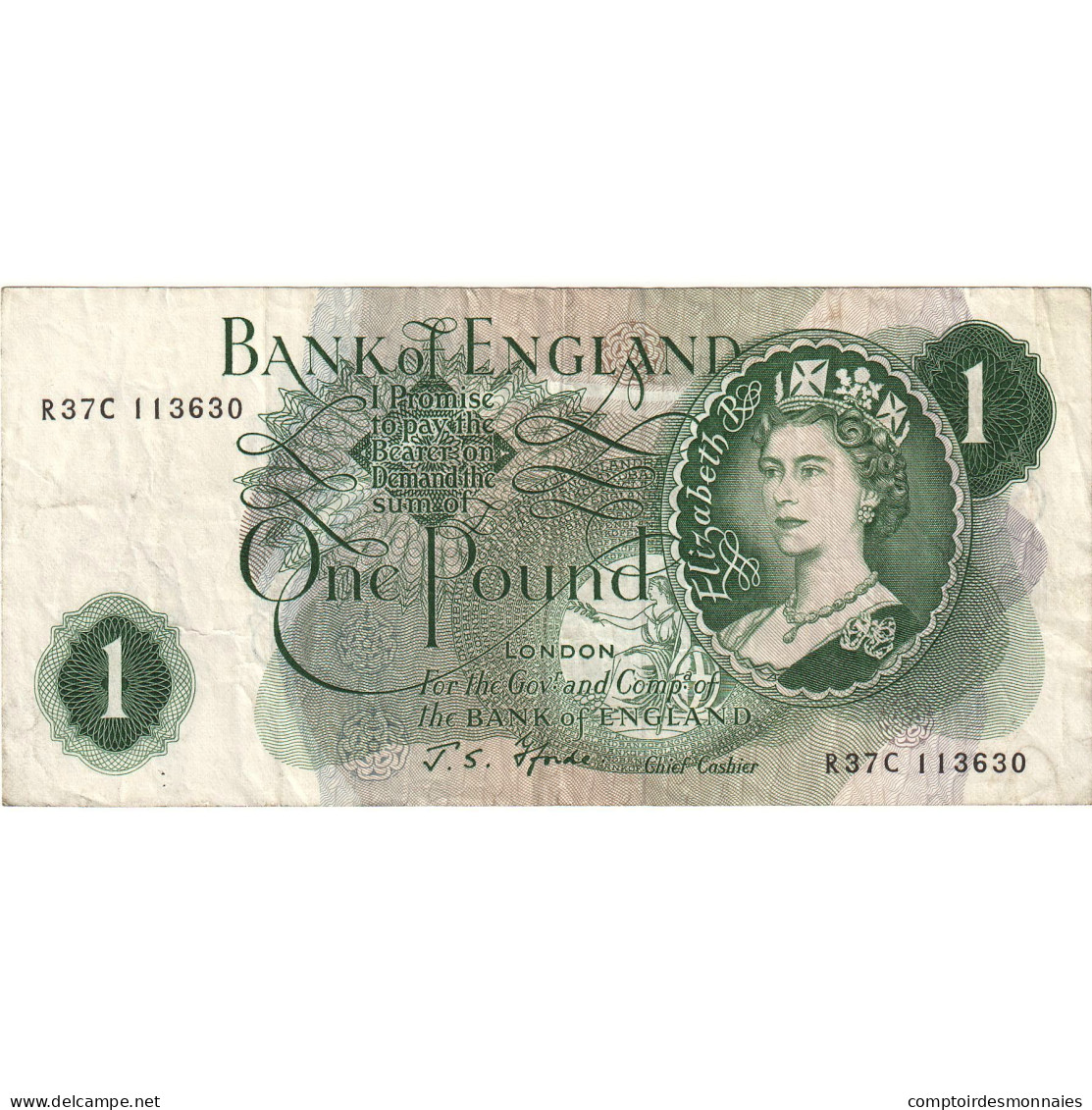 Billet, Grande-Bretagne, 1 Pound, Undated (1966-70), KM:374e, TB+ - 1 Pound