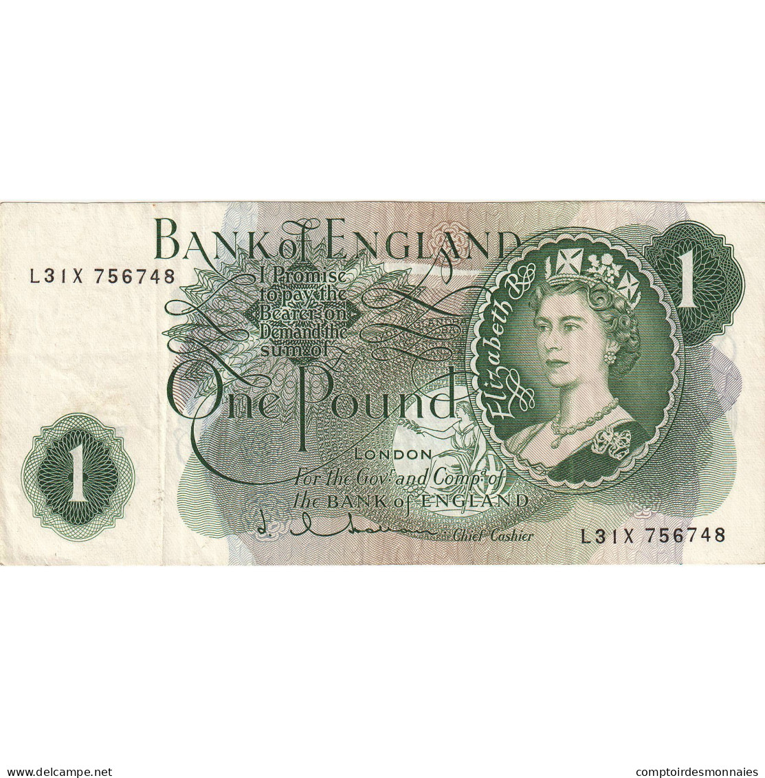 Billet, Grande-Bretagne, 1 Pound, UNDATED 1962-66, KM:374c, TTB+ - 1 Pond