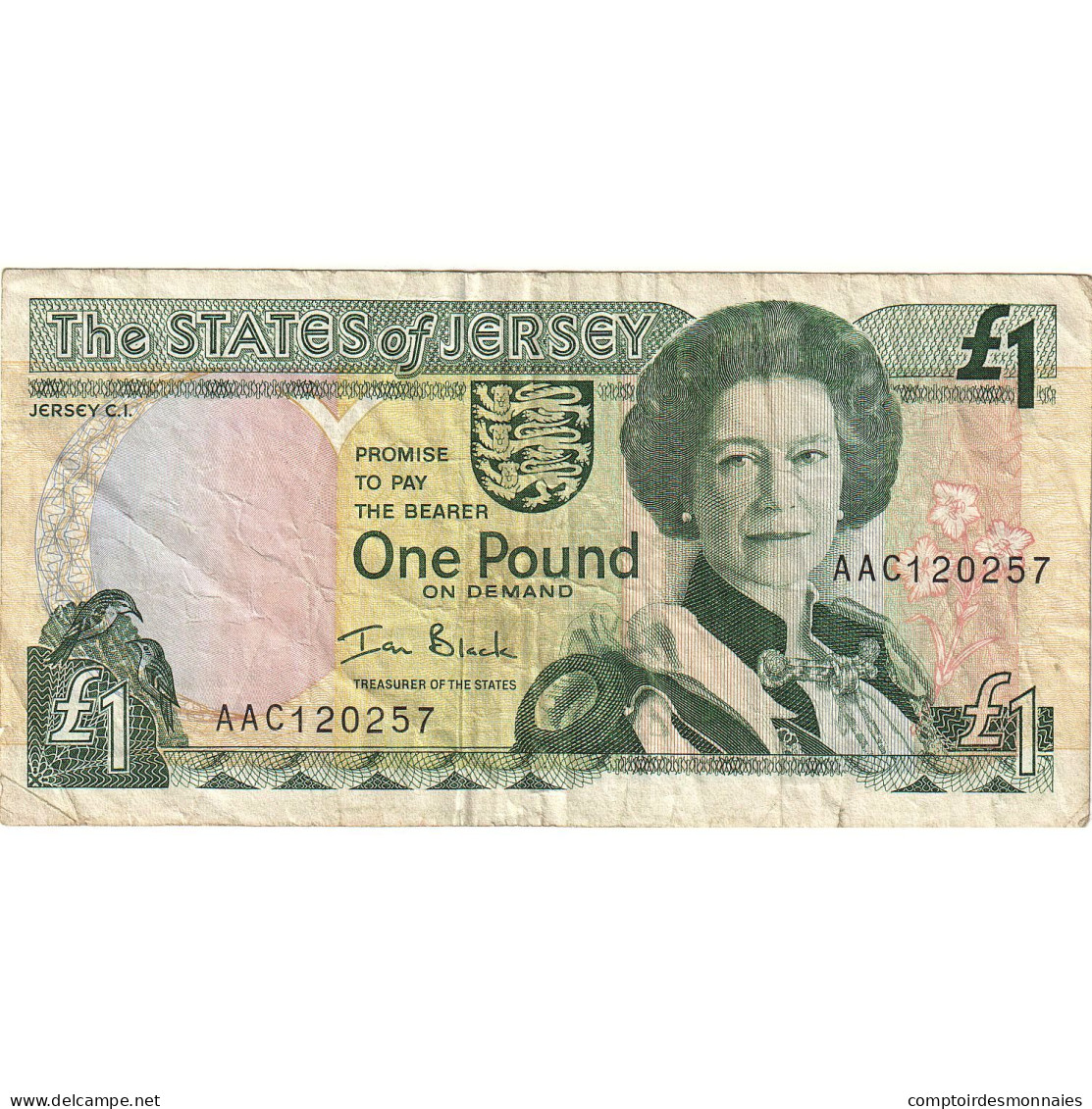 Billet, Jersey, 1 Pound, Undated (2000), KM:26b, TTB - Jersey