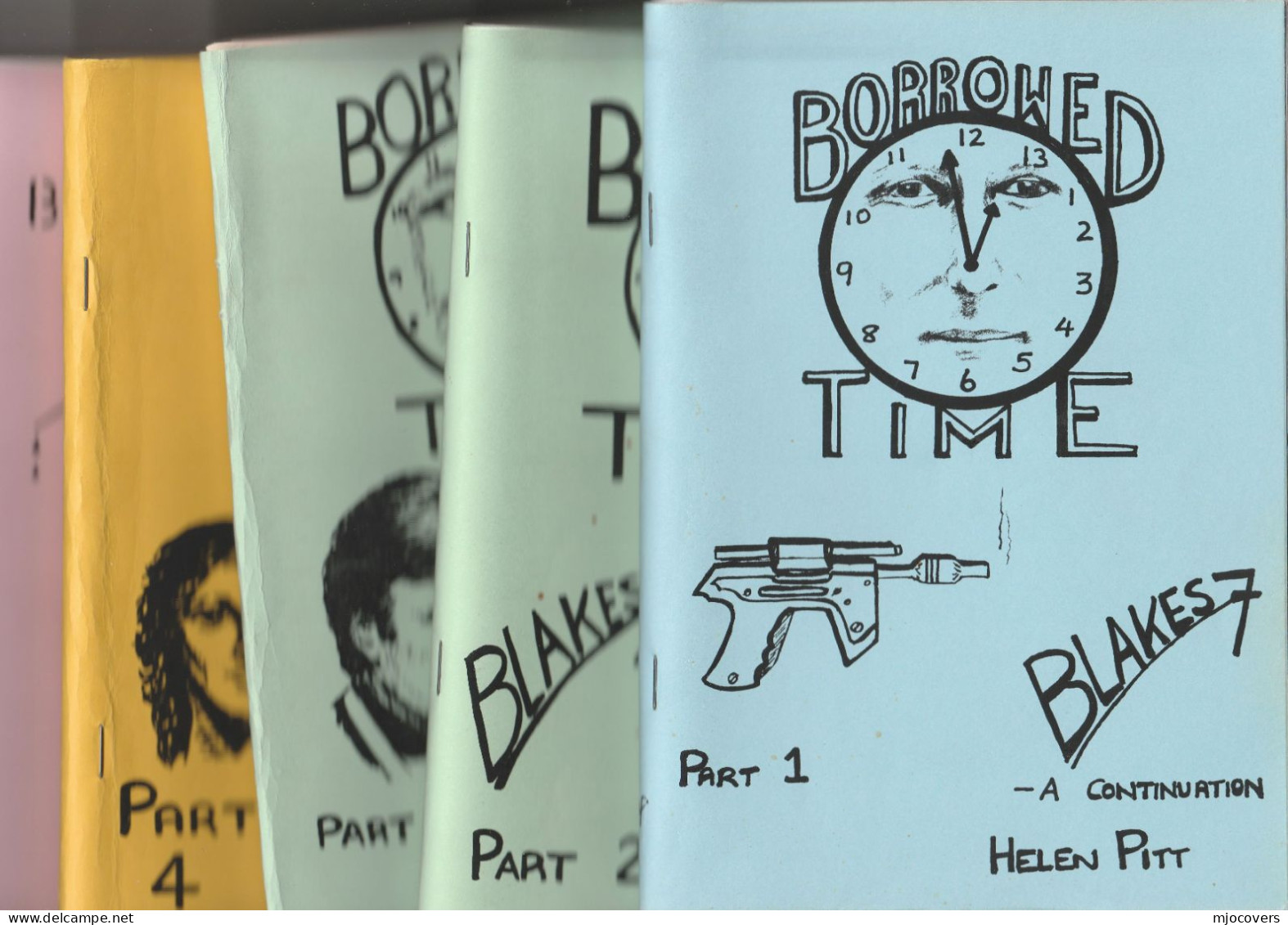 BLAKE'S SEVEN Set Of 5 Fanzine BORROWED TIME  - COMPLETE SET (1985- 1987)  Blakes 7 - Cine / Adaptaciones TV