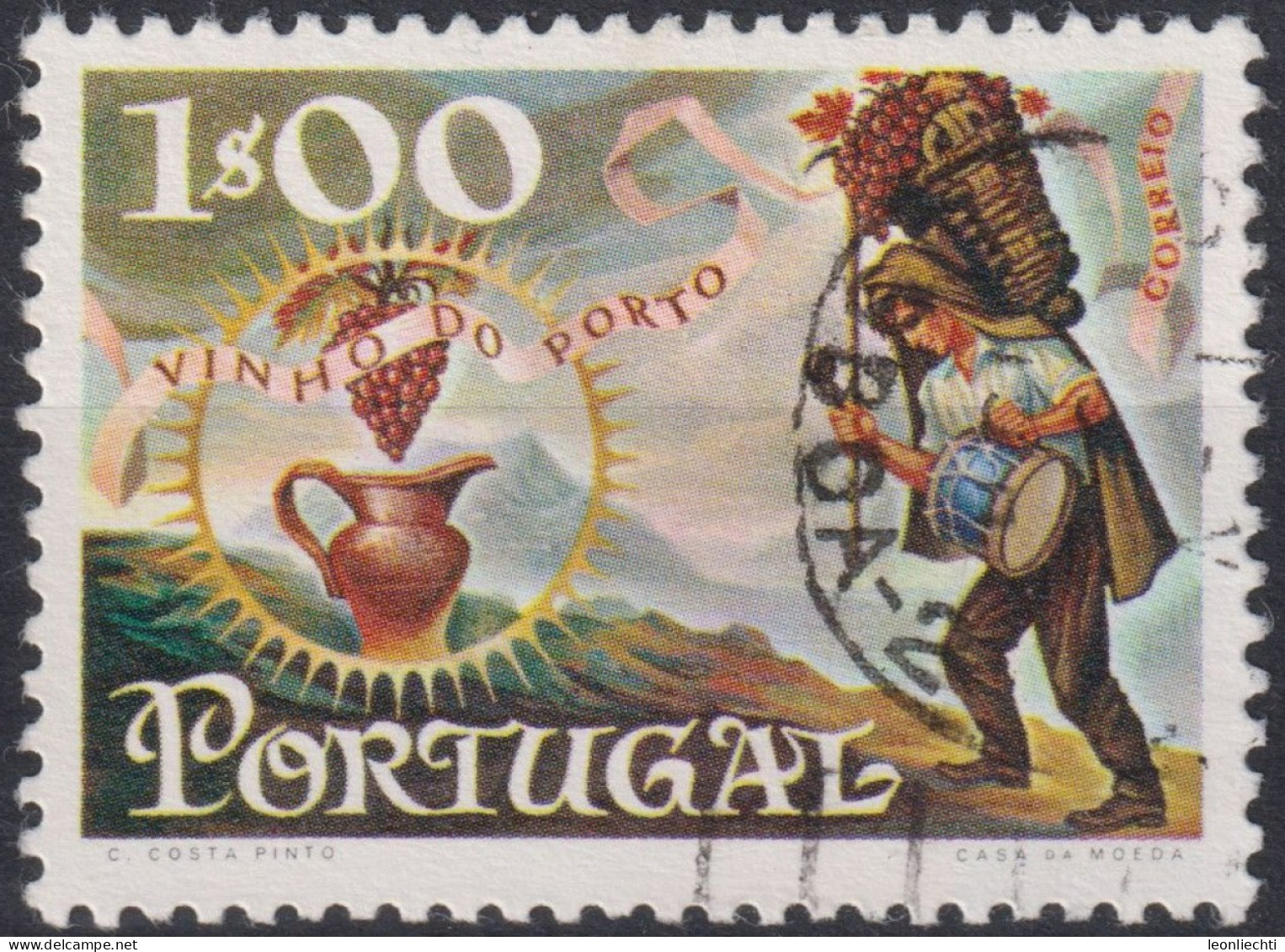 1970 Portugal ° Mi:PT 1118, Sn:PT 1085, Yt:PT 1098, Vine-Grower & Wine Jug, Oporto's Wine - Oblitérés