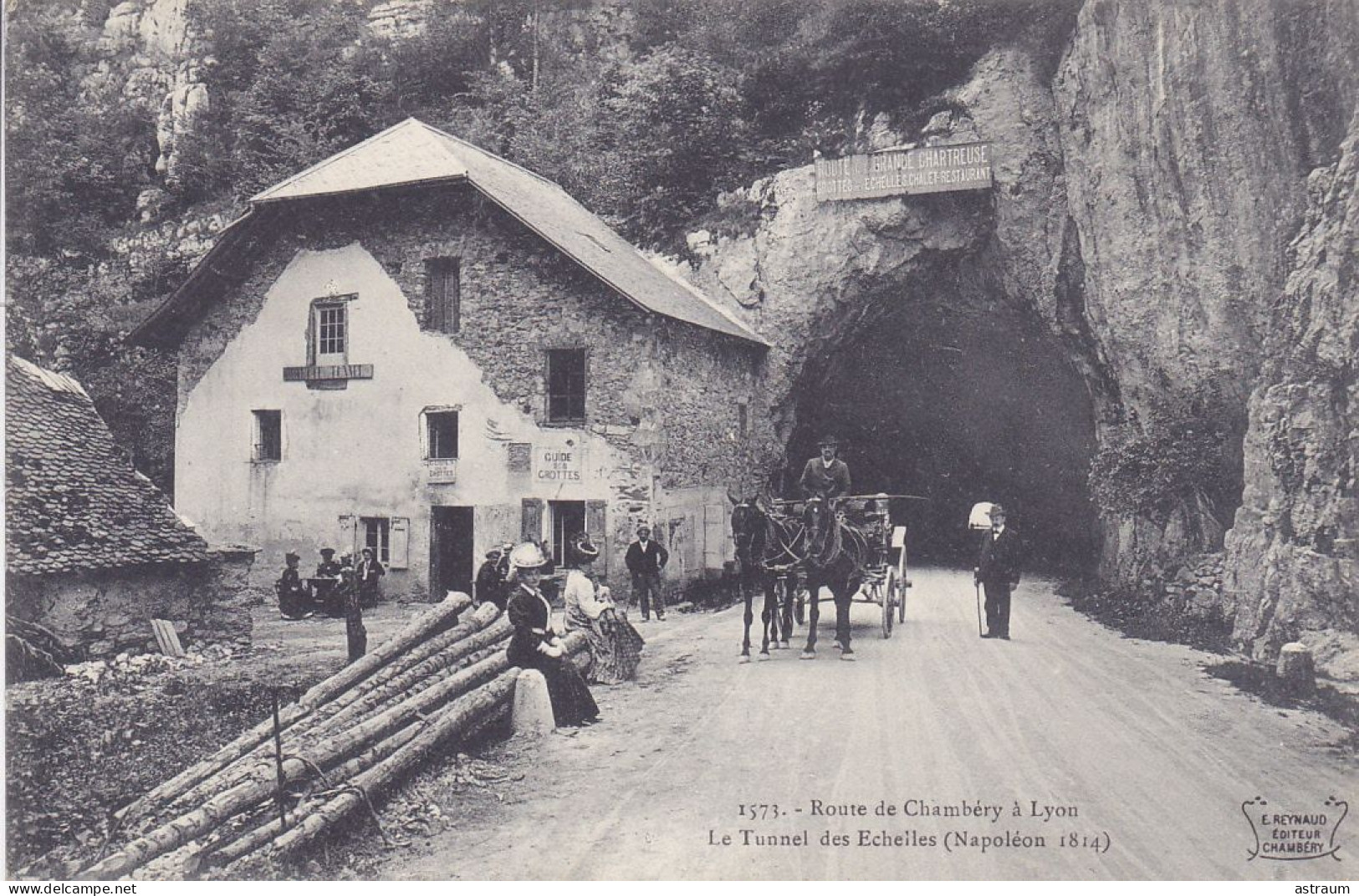 Cpa - 73 - Les Echelles - Animée - Tunnel , Attelage - Route De Chambery A Lyon - Edi Reynaud N°1573 - Les Echelles