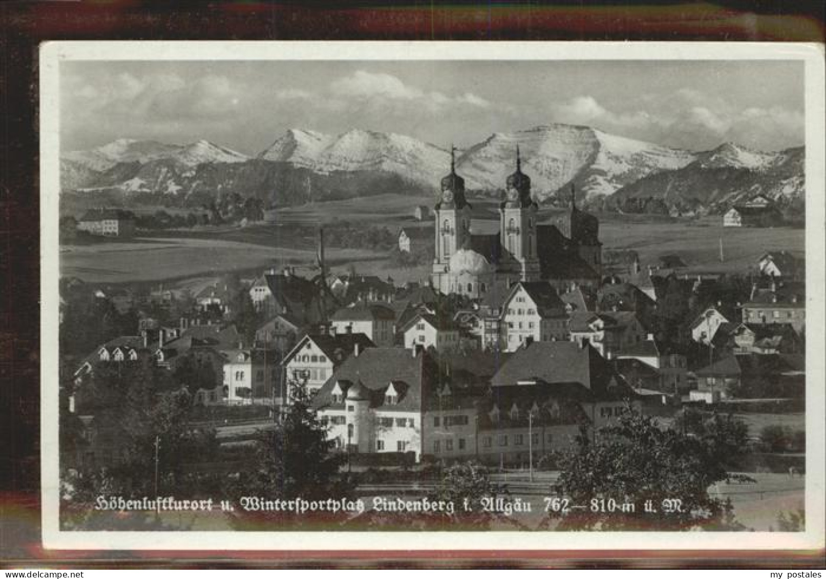 41348104 Lindenberg Allgaeu Teilansicht Kirche Mit Alpenpanorama Lindenberg - Lindenberg I. Allg.