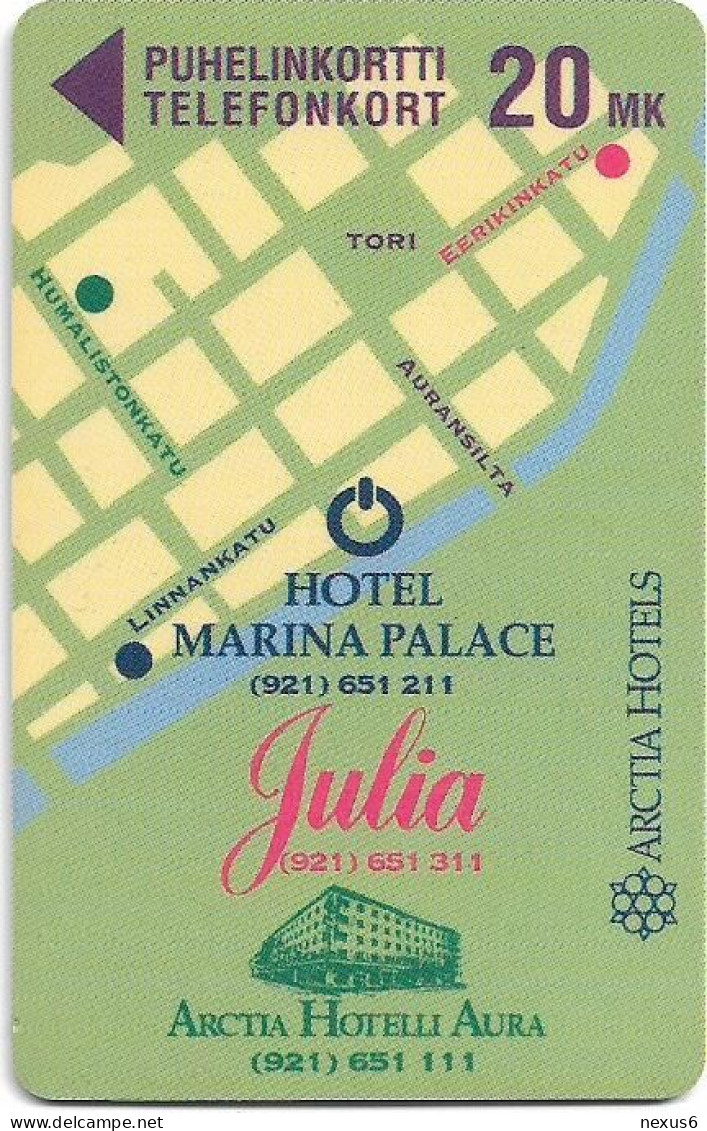 Finland - Turku (Magnetic) - D68B - Arctia Hotels, Cn.5020, Exp.12.1997, 20Mk, 3.500ex, Used - Finlande