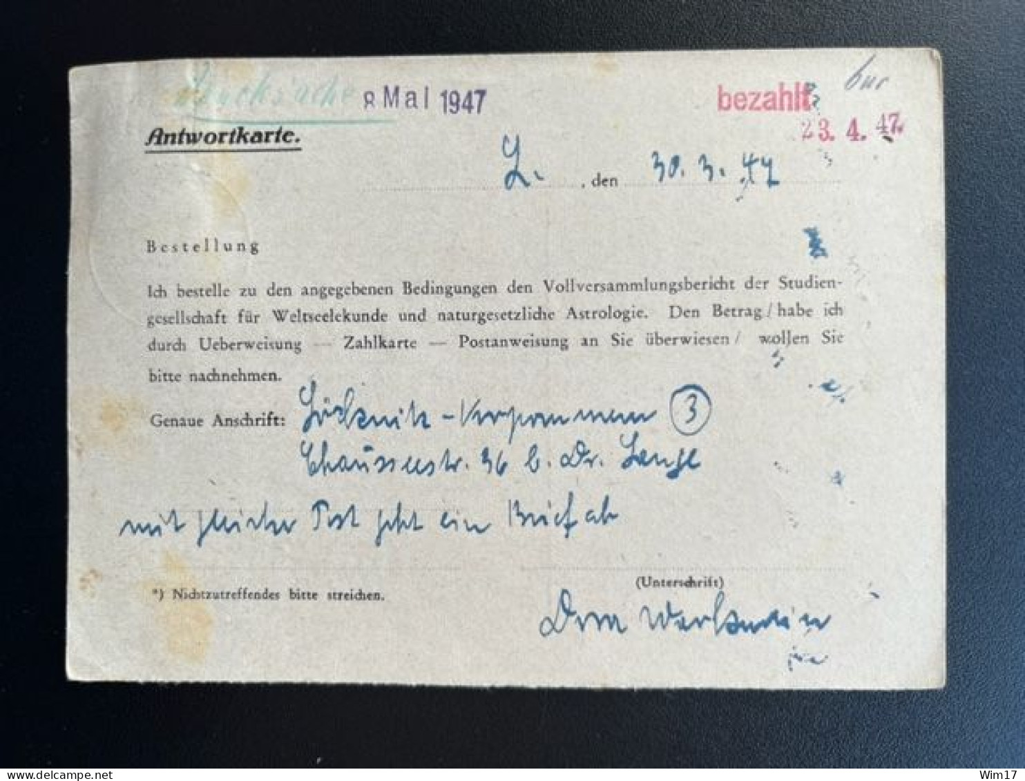 GERMANY 1947 POSTCARD LOCKNITZ TO COBURG 31-03-1947 DUITSLAND DEUTSCHLAND - Enteros Postales