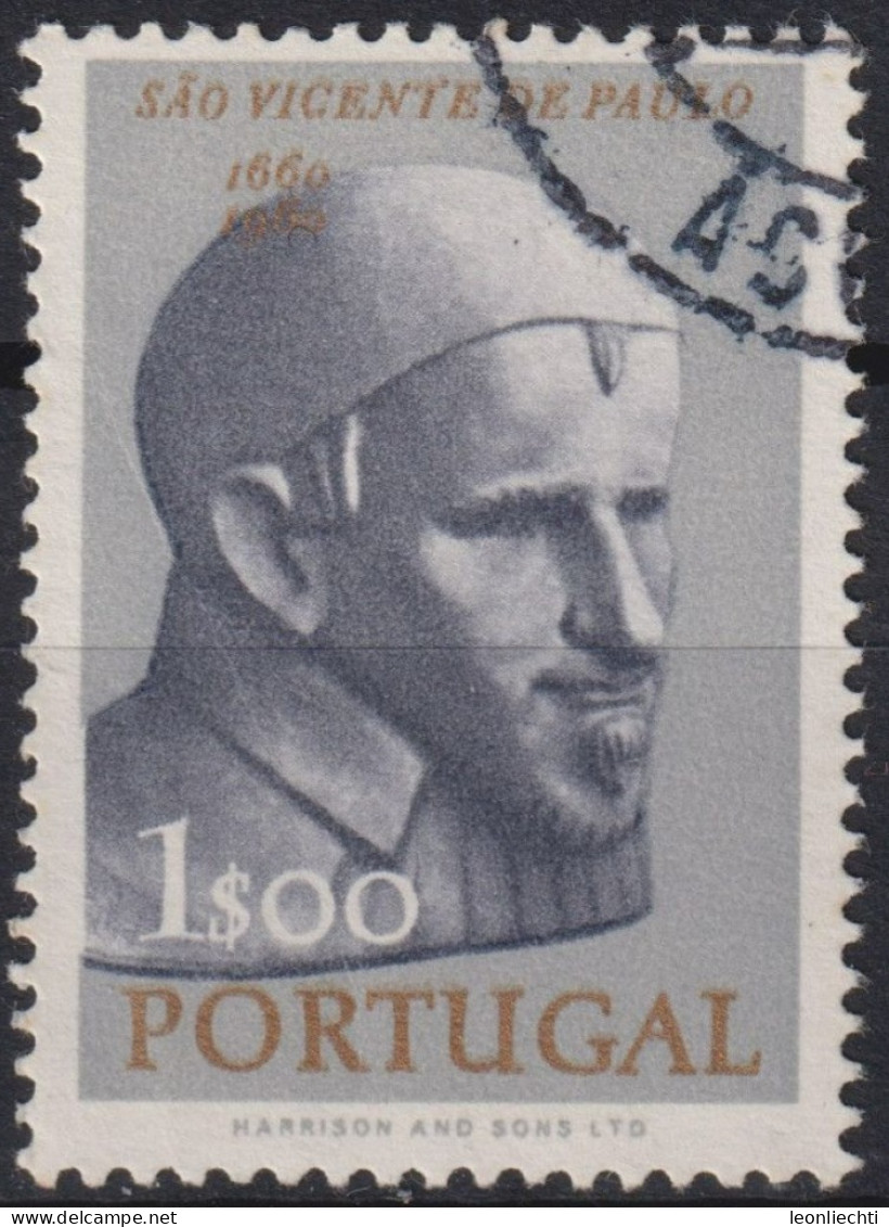 1963 Portugal ° Mi:PT 942, Sn:PT 910, Yt:PT 923, 3rd Centenary Of Death Of Saint Vicent De Paul - Oblitérés