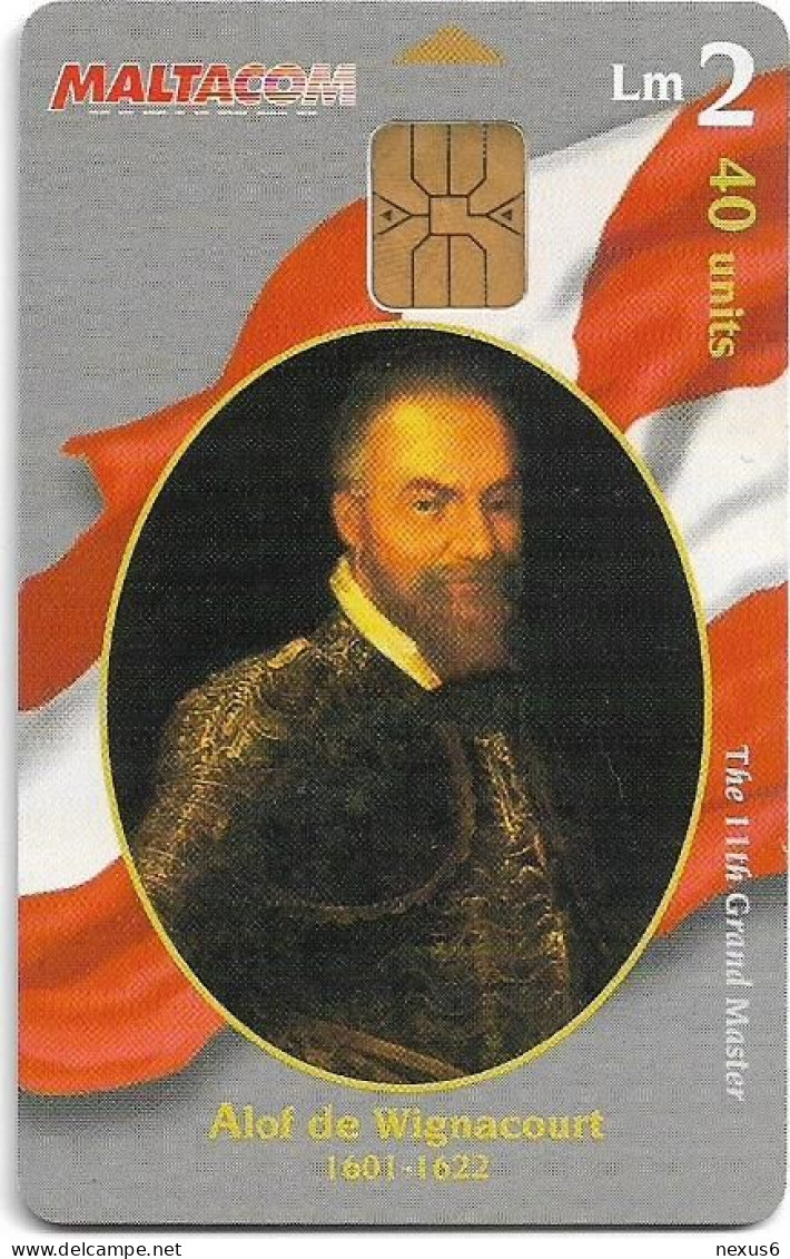 Malta - Maltacom - Maltese Grand Masters - Alof De Wignacourt, 40Units, 20.000ex, Used - Malta