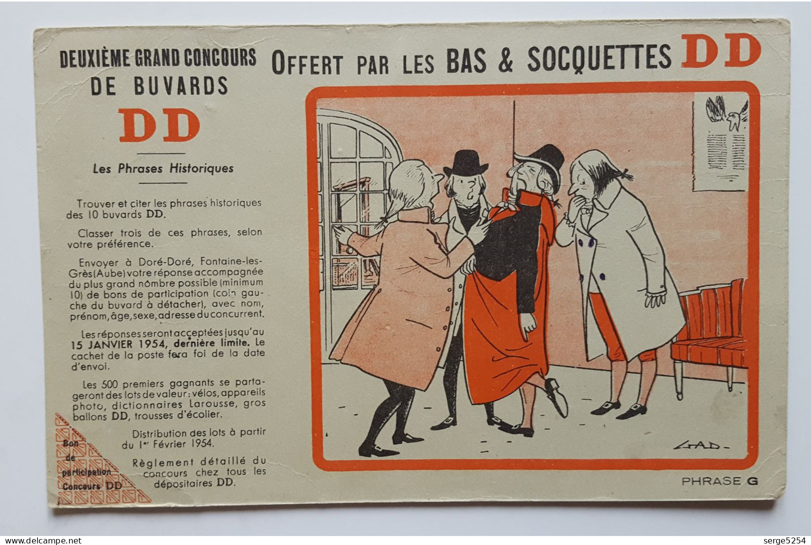 Buvard Bas & Socquettes DD - Les Phrases Historiques - Phrase G - Kleidung & Textil