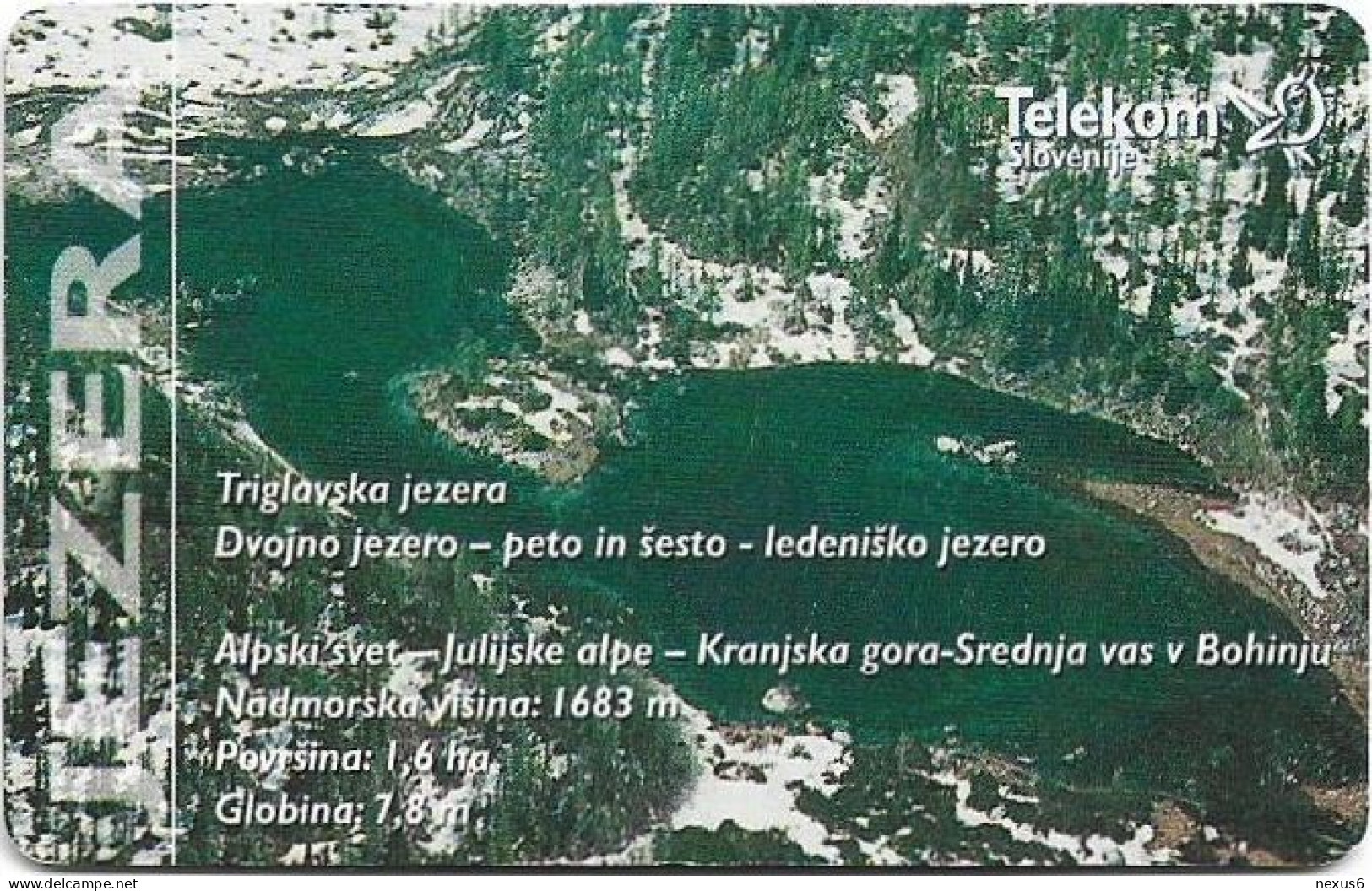 Slovenia - Telekom Slovenije - Lakes - Dvojno Jezero, Gem5 Black, 06.2003, 50Units, 4.977ex, Used - Eslovenia