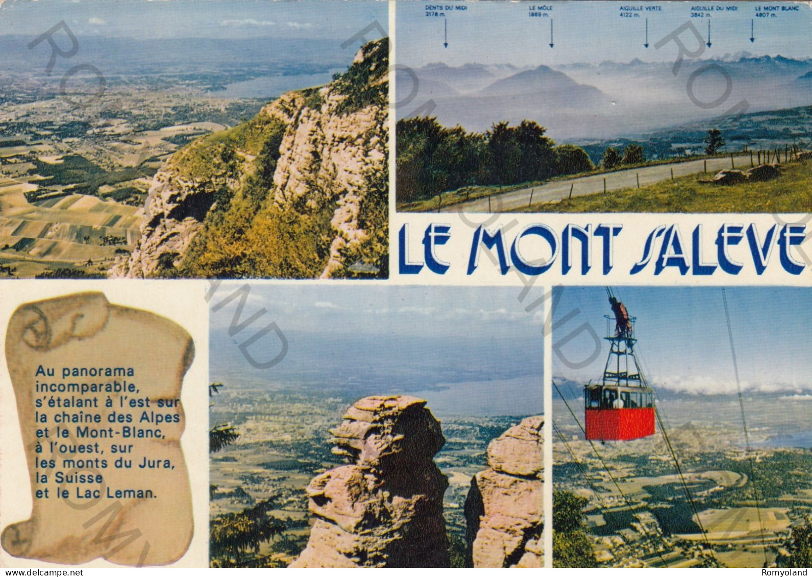 CARTOLINA  LE MONT SALEVE M.1380-AUVERGNE-RHONE-ALPES,HAUTE SAVOIE,FRANCIA-VIAGGIATA 1973 - Rhône-Alpes