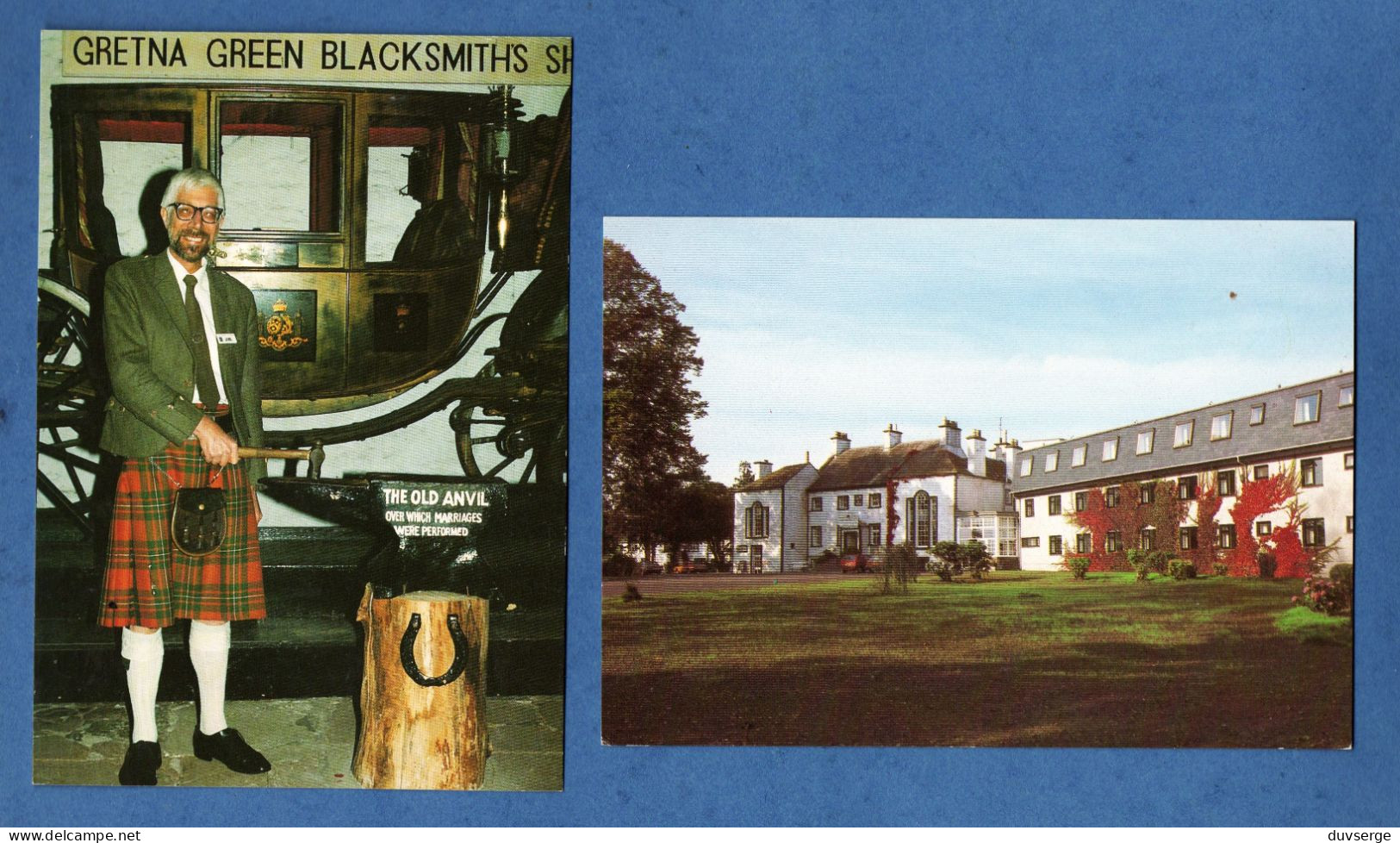 England Northumberland Gretna Green Gretna Hall Hotel 2 Postcards - Andere & Zonder Classificatie