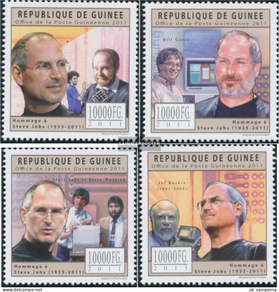 Guinea 8979-8982 (complete. Issue) Unmounted Mint / Never Hinged 2011 Homage To Steve Jobs - Guinée (1958-...)