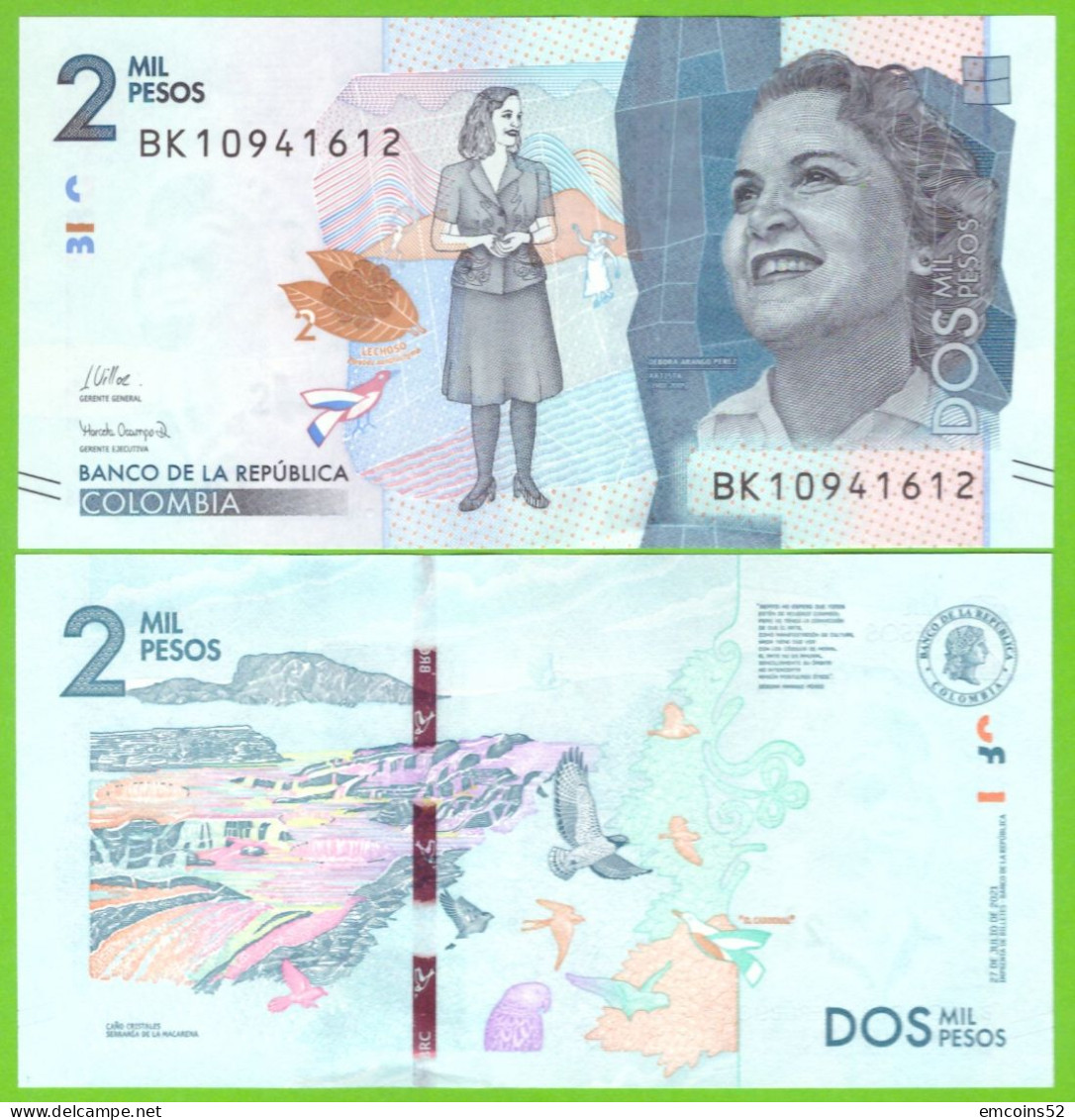 COLOMBIA 2000 PESOS 2021  P-458g UNC - Kolumbien