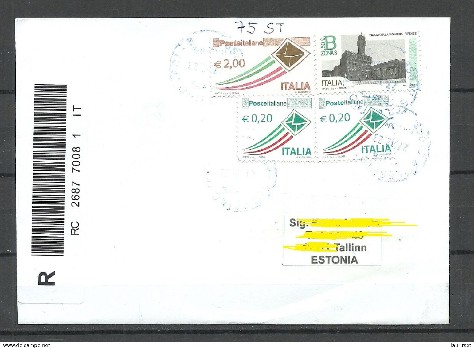 ITALY 2023 Registered Air Mail Cover To Estonia - 2021-...: Marcophilia