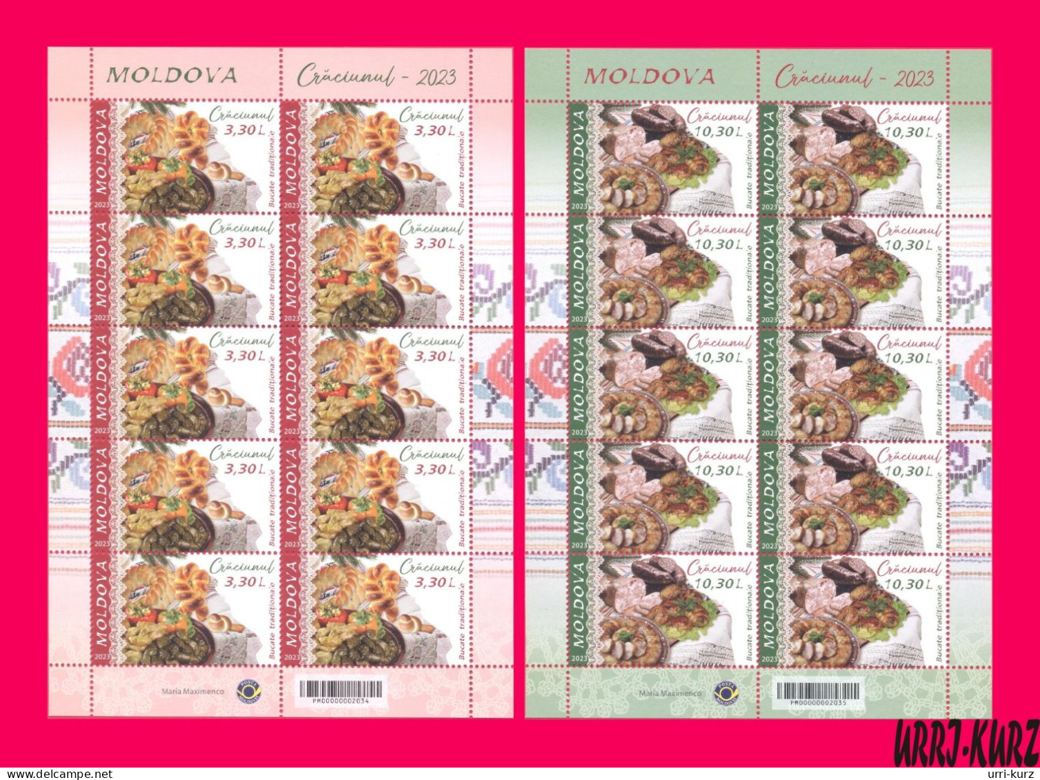 MOLDOVA 2023 Christmas Issue Traditional National Folk Food Cuisine Cooking 2 M-s MNH - Autres & Non Classés