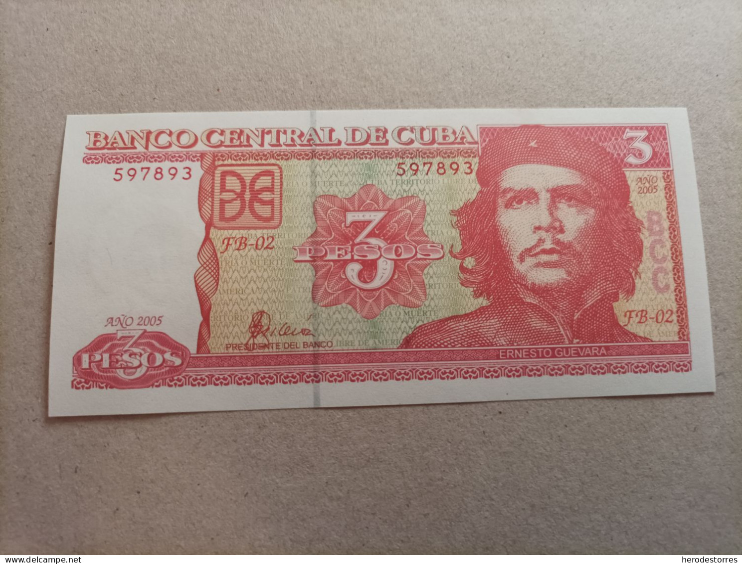 Billete De Cuba De 3 Pesos, Año 2005, UNC - Cuba