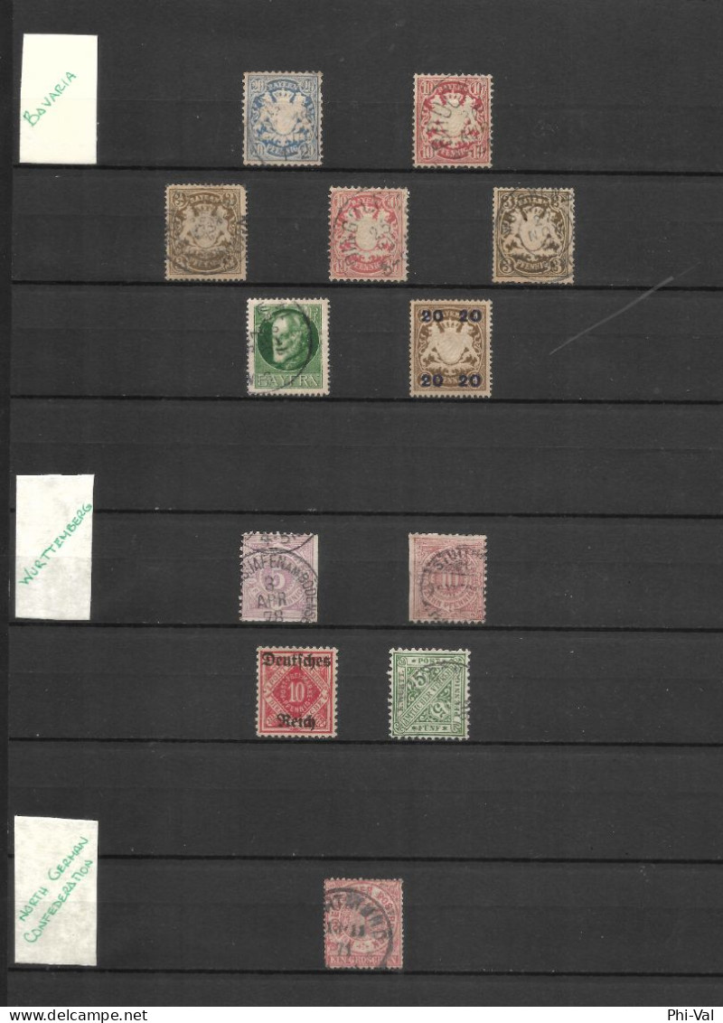 (LOT310) Germany Stamps. German States. Baviera, Wurttemberg, North German Confederation. 1876 - 1920. VF NH - Autres & Non Classés