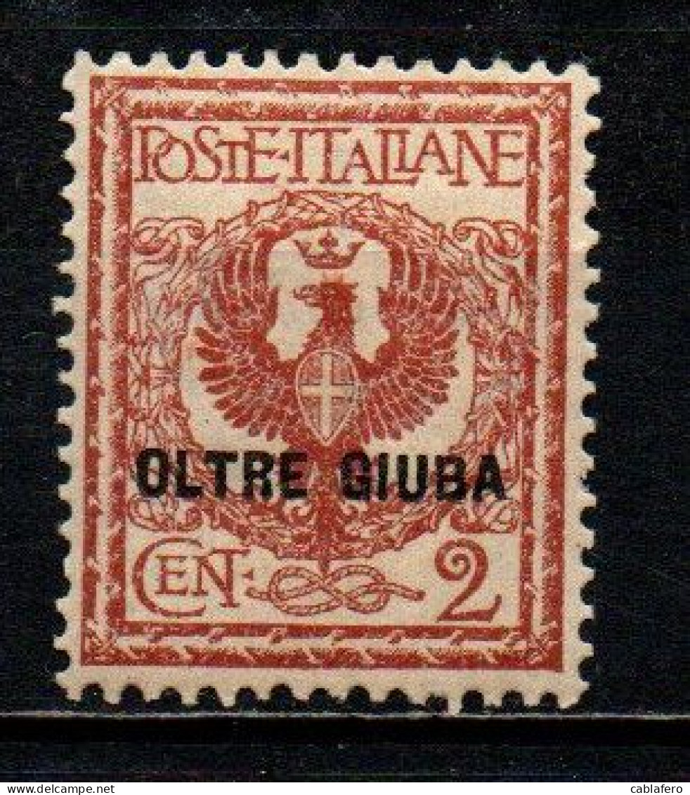 ITALIA - OLTRE GIUBA - 1925 - AQUILA REALE - STEMMA 2 CENT. - MNH - Oltre Giuba