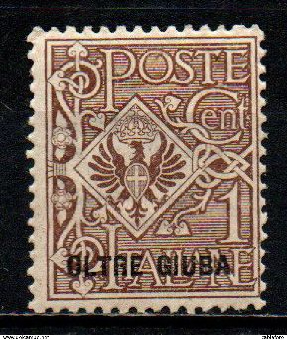 ITALIA - OLTRE GIUBA - 1925 - AQUILA REALE - STEMMA 1 CENT. - MNH - Oltre Giuba