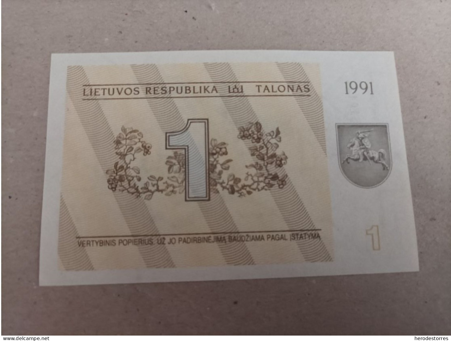 Billete De Lituania De 1 Talona, Año 1991, AUNC - Lituania