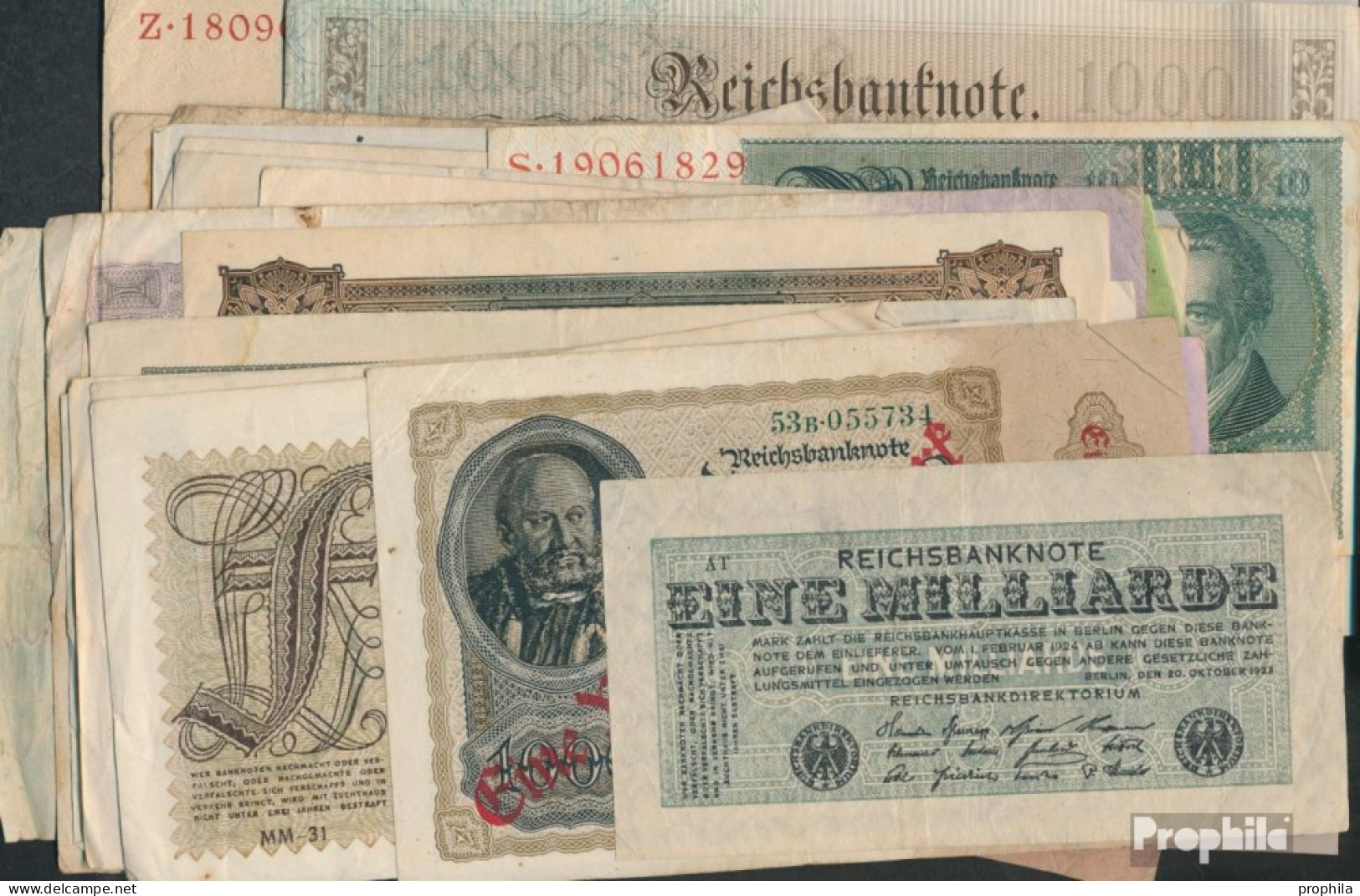 Deutsches Reich 40 Verschiedene Banknoten - Sammlungen