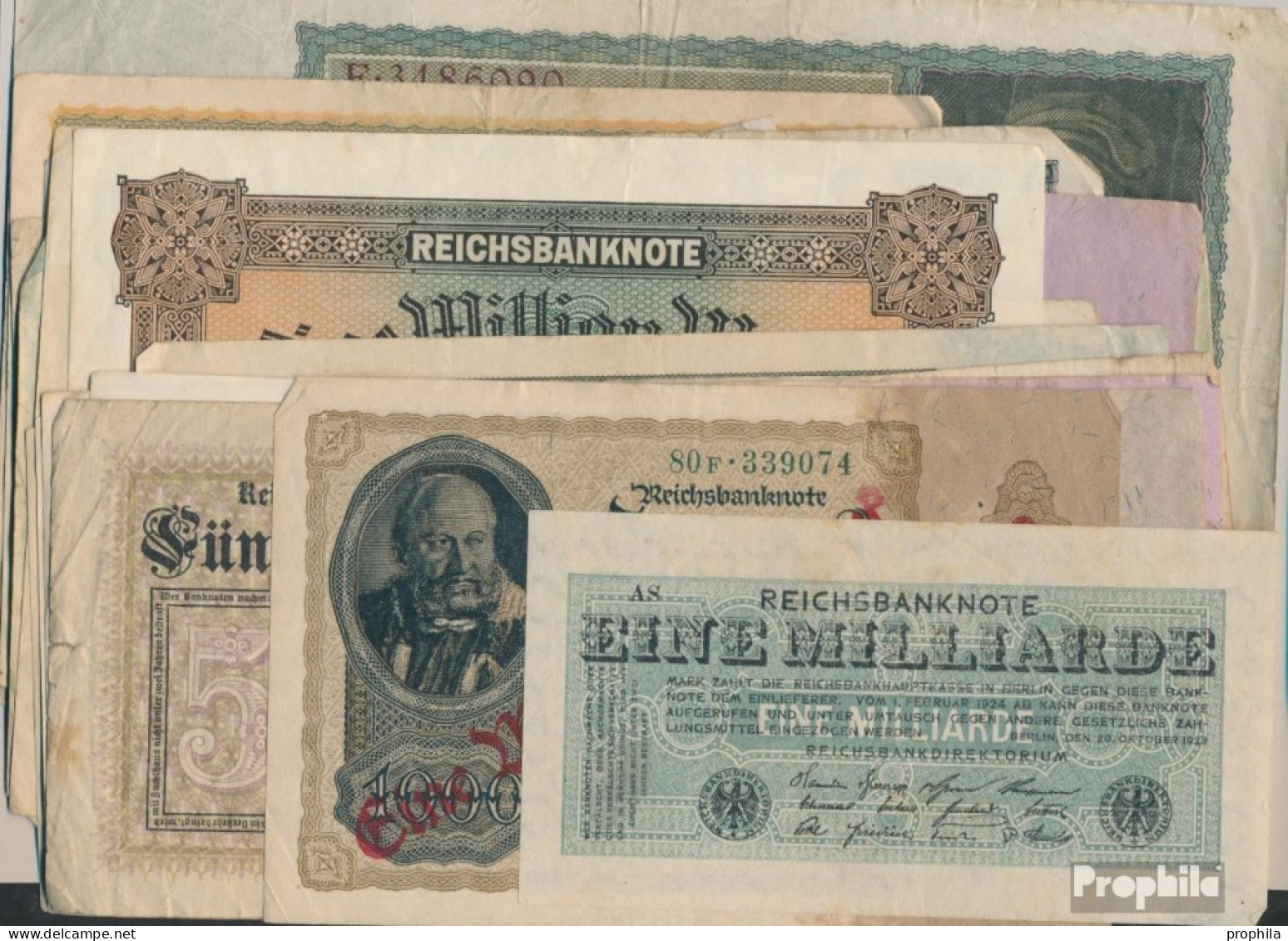 Deutsches Reich 40 Verschiedene Banknoten  Weimarer Republik - Collections