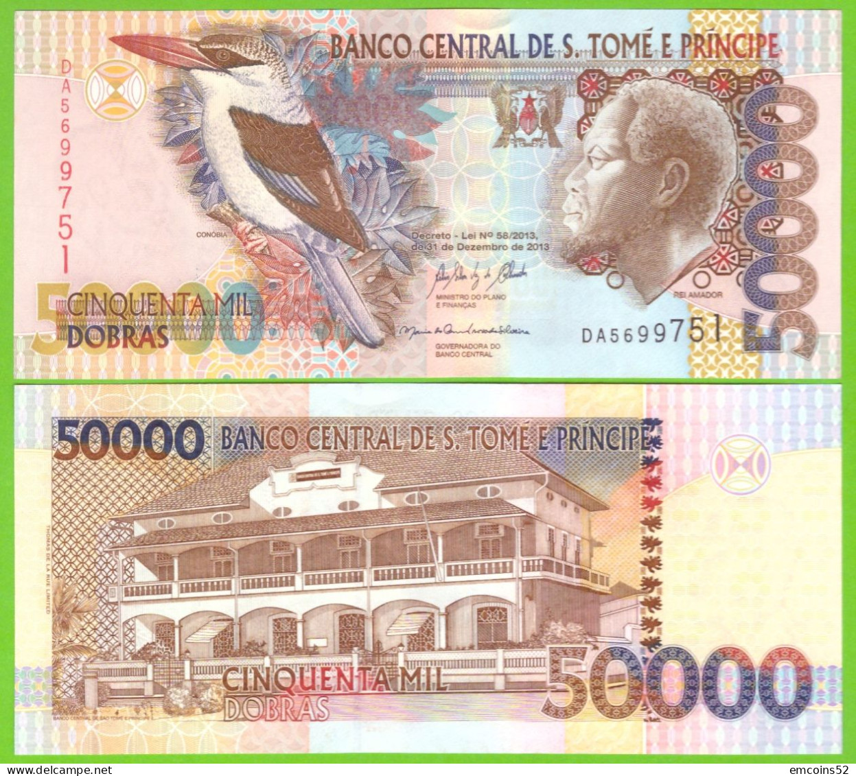 SAO TOME & PRINCIPE 50000 DOBRAS 2013  P-68e UNC - Sao Tome And Principe