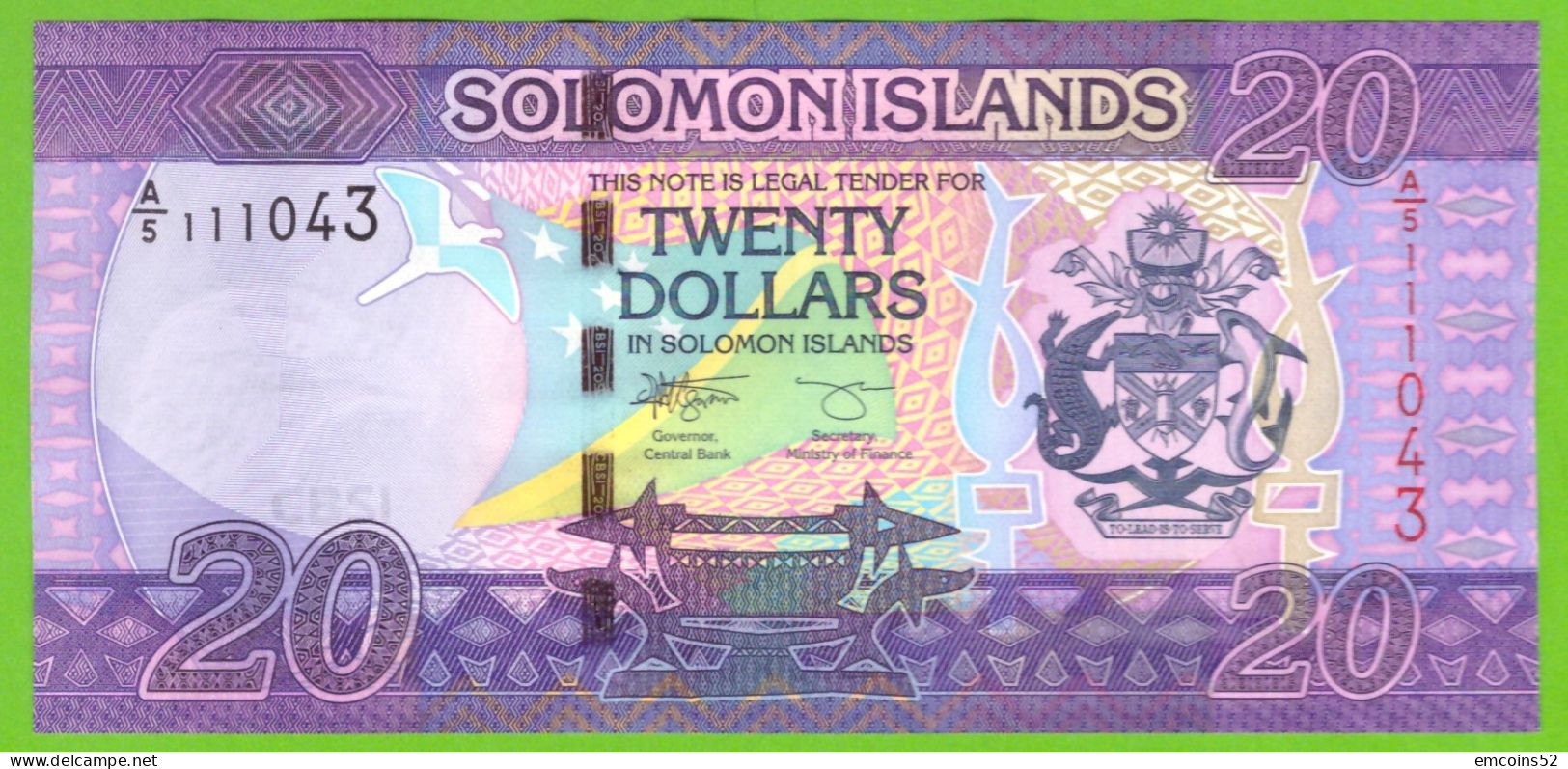 SOLOMON ISLANDS 20 DOLLARS 2017 P-34b UNC - Salomons