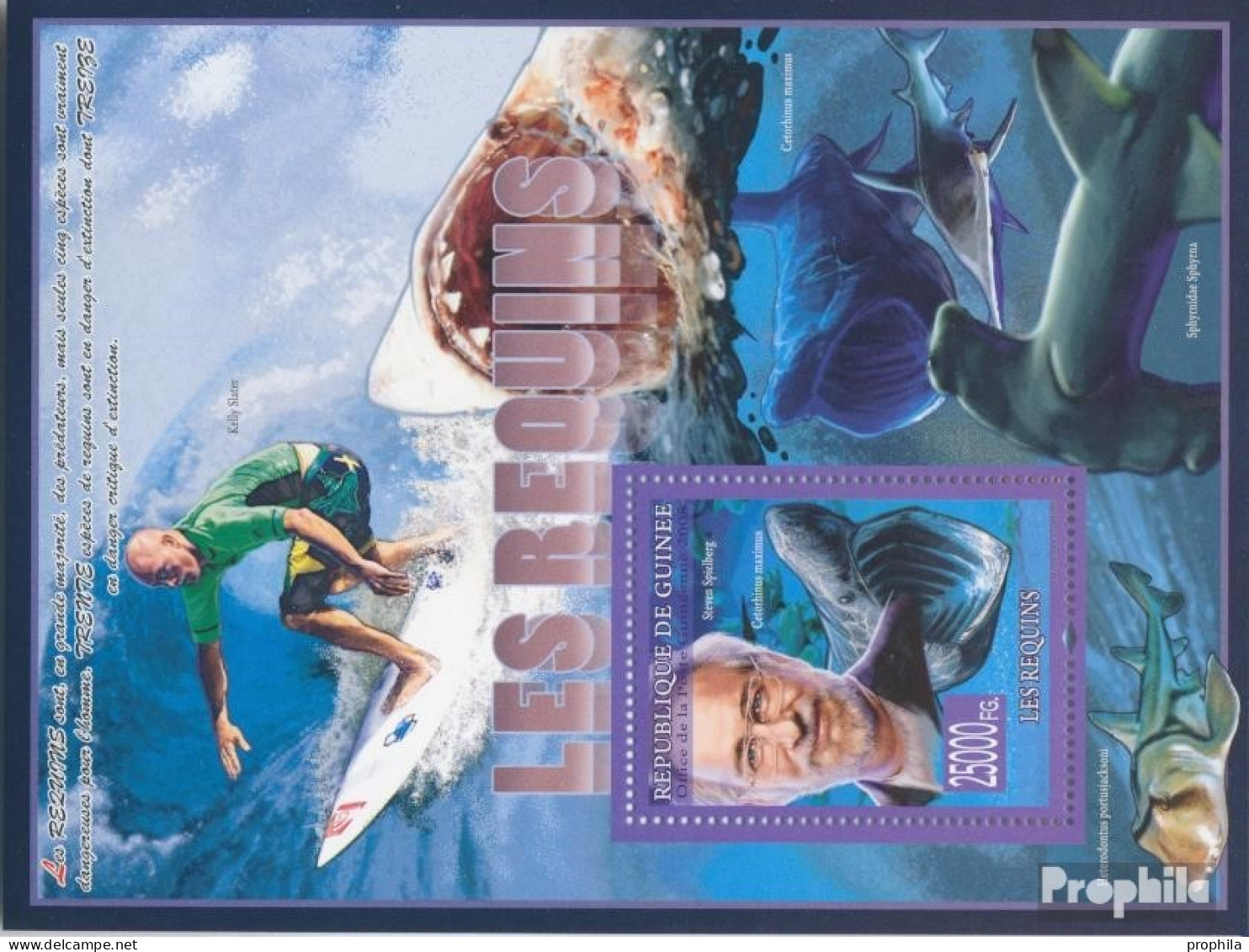 Guinea Block 1509 (kompl. Ausgabe) Postfrisch 2008 Haie & Steven Spielberg - Guinée (1958-...)