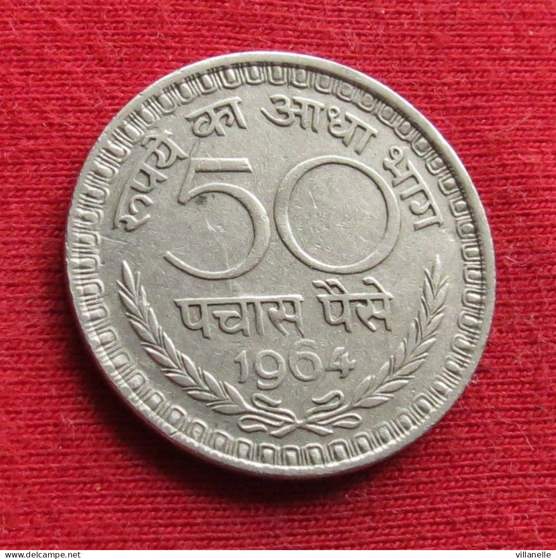 India 50 Paise 1964 C KM# 58.1 *V1T Calcutta  Inde Indien Indies Indie Paisa Calcutta Mint - Inde