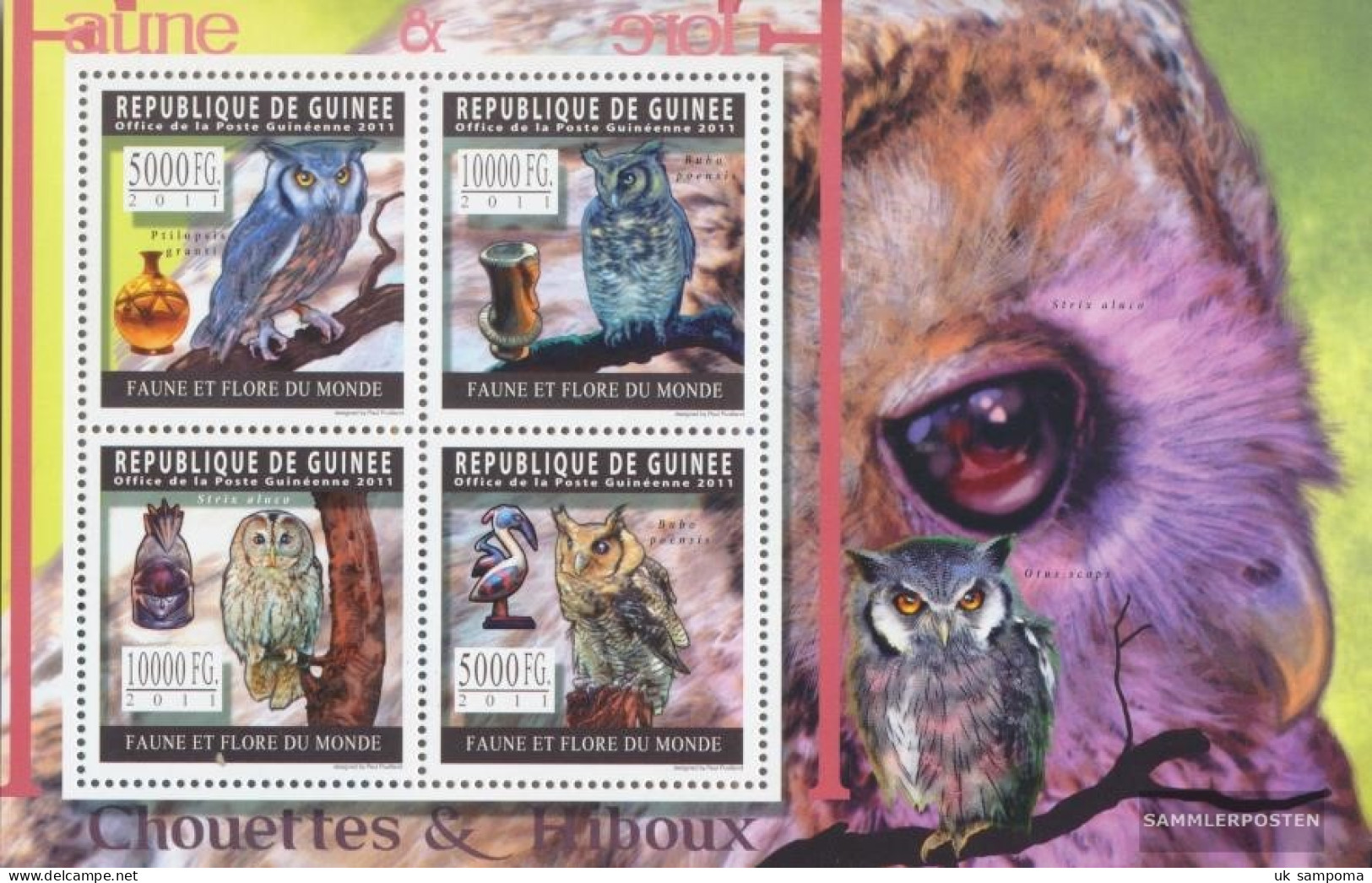 Guinea 8309-8312 Sheetlet (complete. Issue) Unmounted Mint / Never Hinged 2011 Owls - Guinée (1958-...)