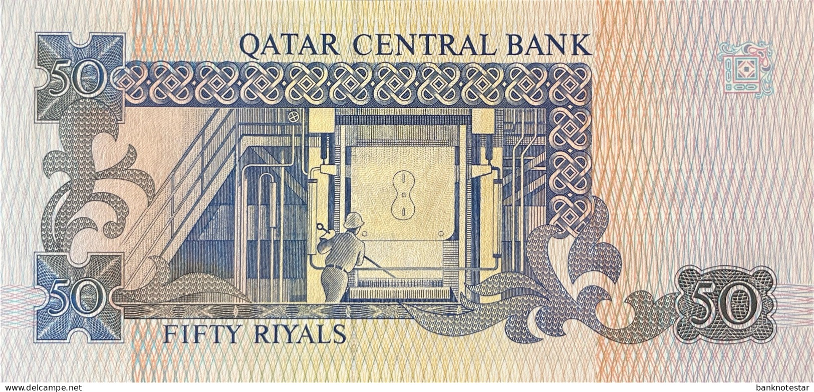 Qatar 50 Riyals, P-17 (1996) - UNC - FIRST PREFIX - Qatar