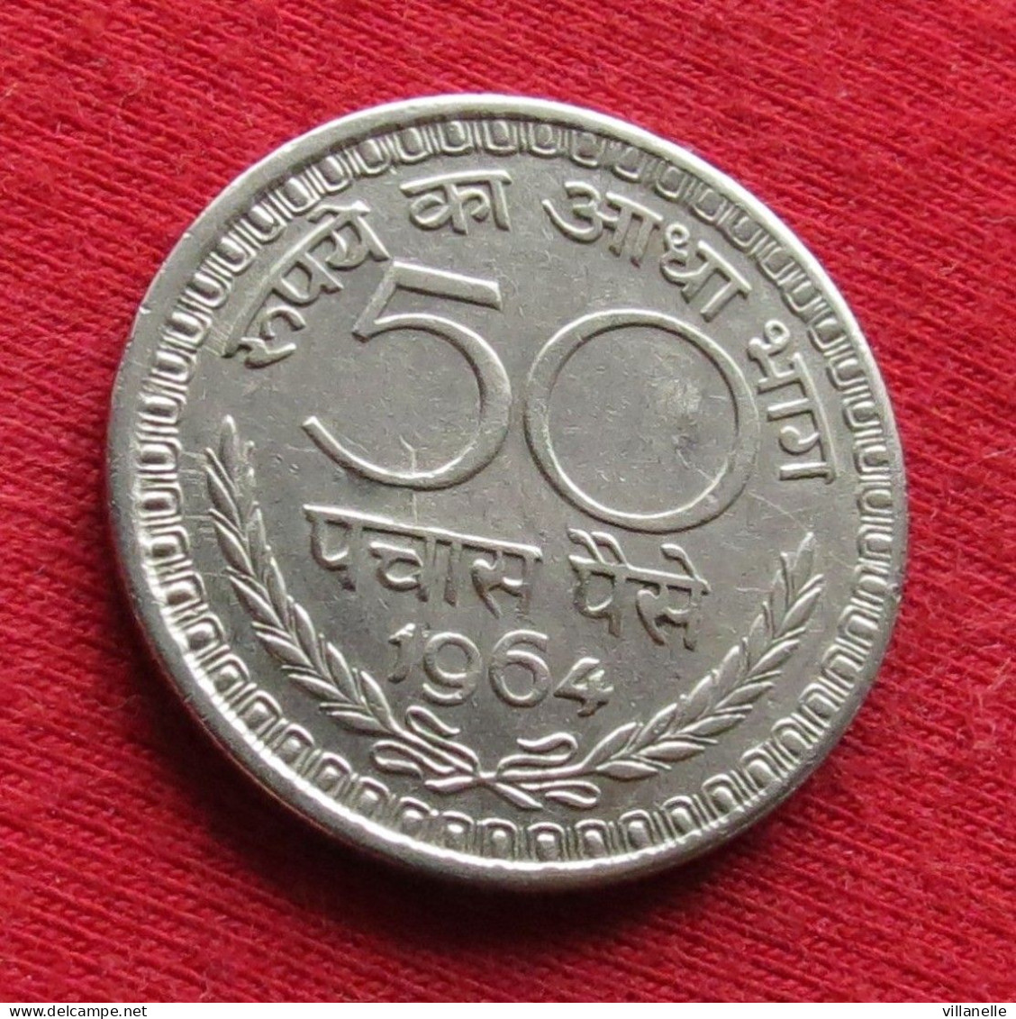 India 50 Paise 1964 C KM# 58.1 *V2T  Inde Indien Indies Indie Paisa Calcutta Mint - Inde