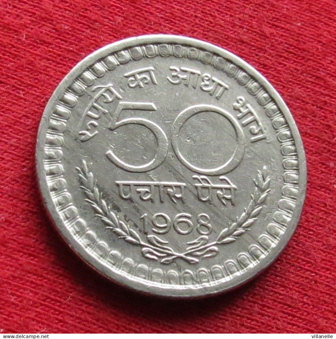 India 50 Paise 1968 C KM# 58.2 *V2T Calcutta Mint Inde Indien Indies Indes - Inde