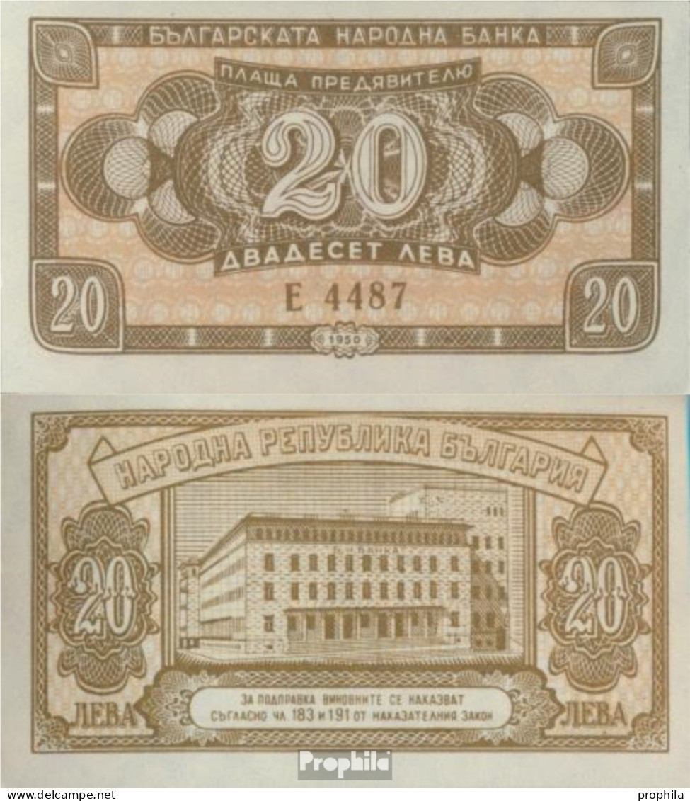 Bulgarien Pick-Nr: 79a Bankfrisch 1950 20 Leva - Bulgaria