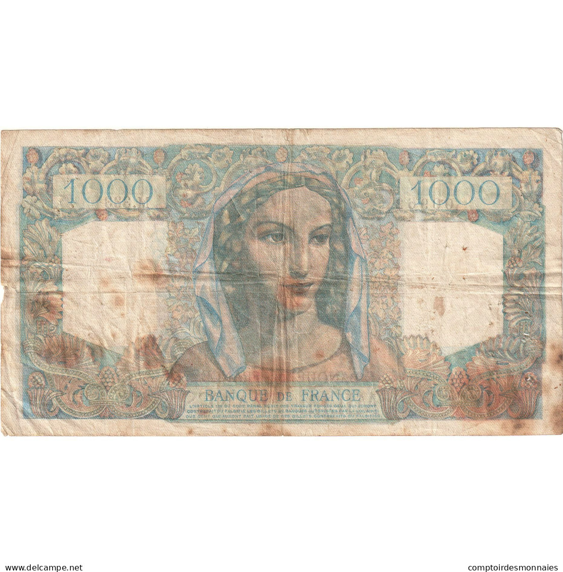 France, 1000 Francs, Minerve Et Hercule, 1946, M.333, TB+, Fayette:41.16 - 1 000 F 1945-1950 ''Minerve Et Hercule''