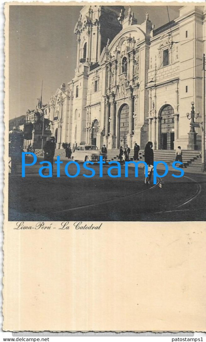 222776 PERU LIMA LA CATEDRAL CIRCULATED TO ARGENTINA POSTAL POSTCARD - Pérou