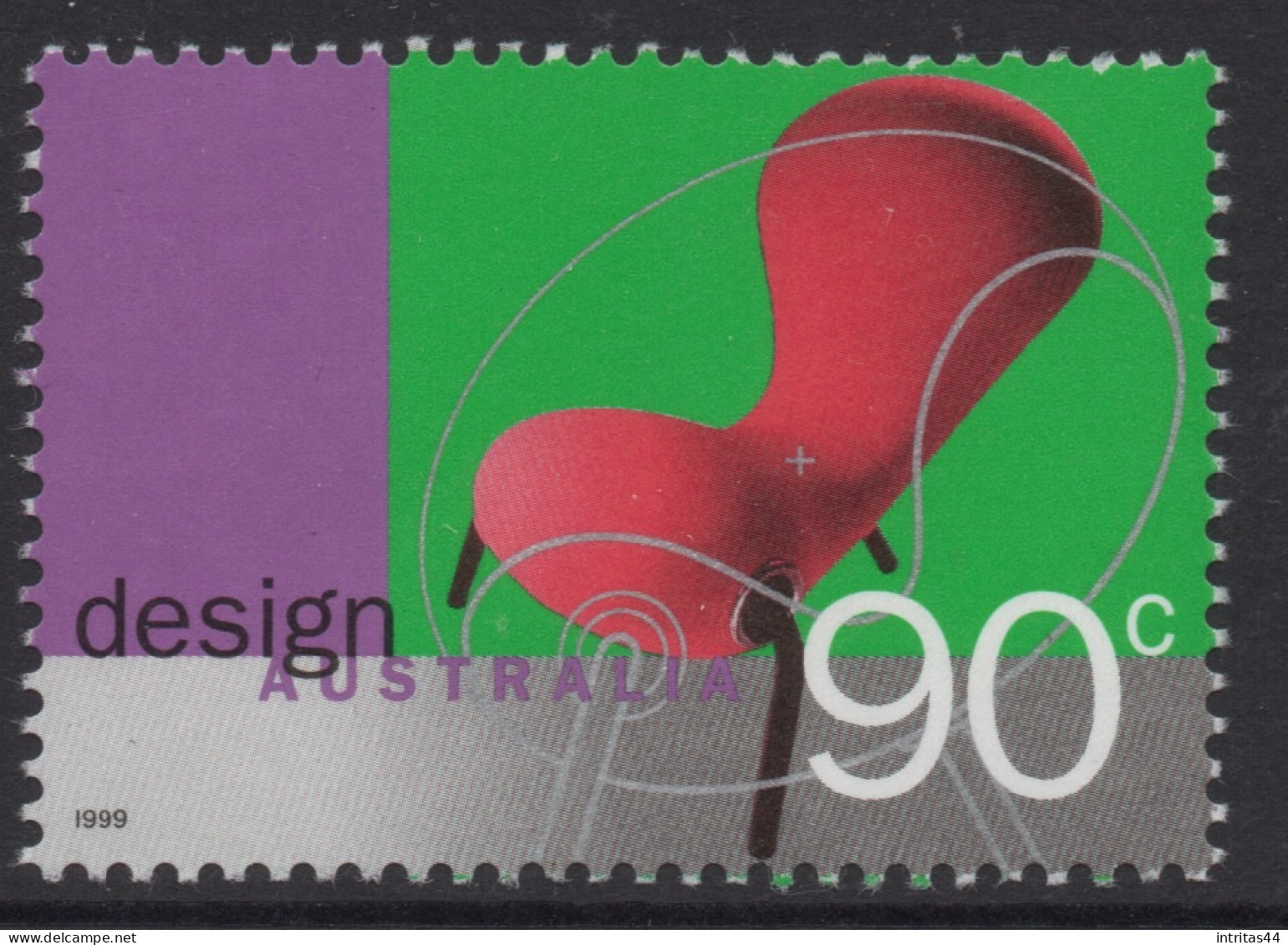 AUSTRALIA 1999  SYDNEY DESIGNS '99 INTERNATIONAL CONGRESS AND EXHIBITION "90c EMBRYO CHAIR,1988" STAMP MNH - Ungebraucht