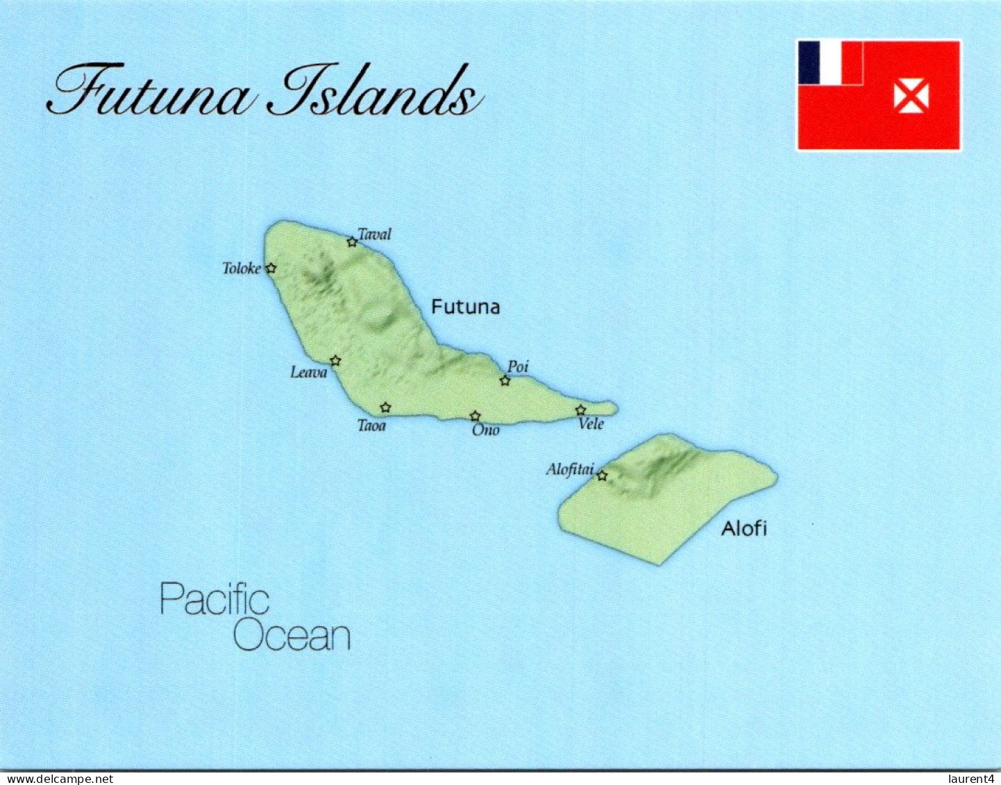 20-1-2024 (1 X 3) Flags & Map - 3 Postcards - (Pacific Region) French Polynesia & Futuna + Kiribati Island - Autres & Non Classés