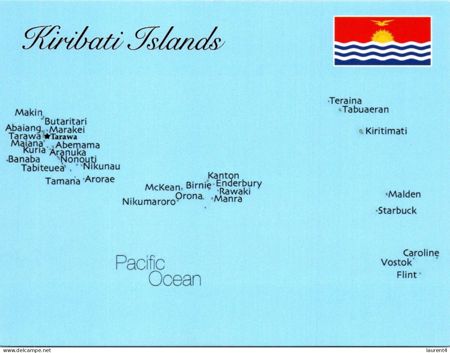 20-1-2024 (1 X 3) Flags & Map - 3 Postcards - (Pacific Region) French Polynesia & Futuna + Kiribati Island - Autres & Non Classés
