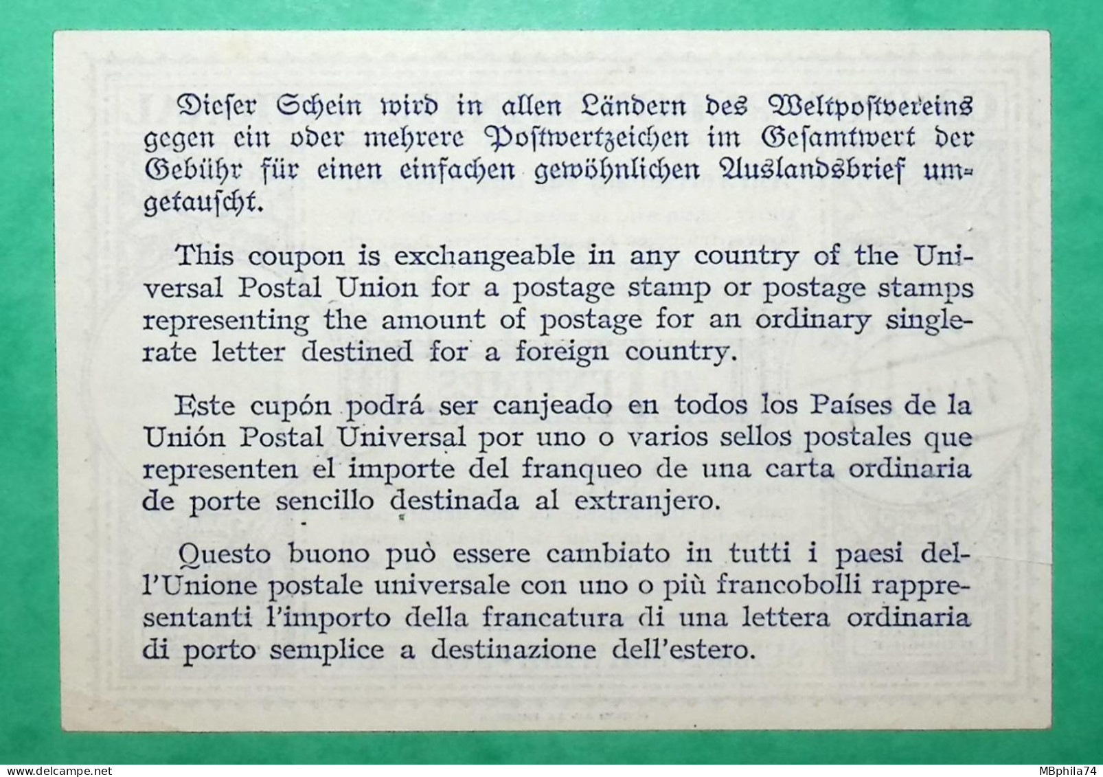 COUPON REPONSE INTERNATIONAL BULLE SUISSE 40C 1947 - Reply Coupons