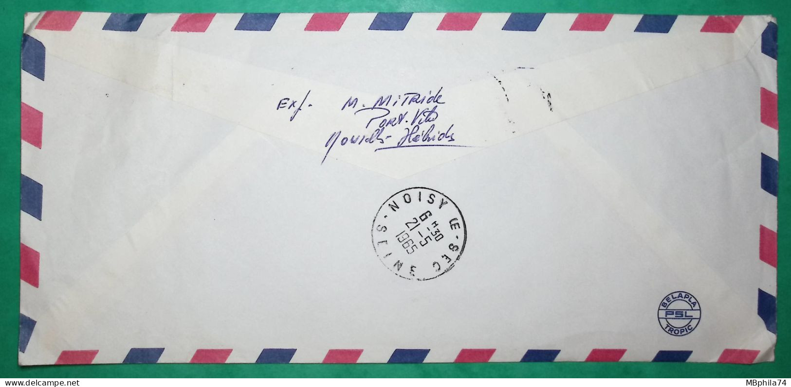 RECOMMANDE VILA NOUVELLES HEBRIDES NEW HEBRIDES TIMBRES FRANCAIS ET ANGLAIS POUR NOISY LE SEC 1965 COVER - Lettres & Documents